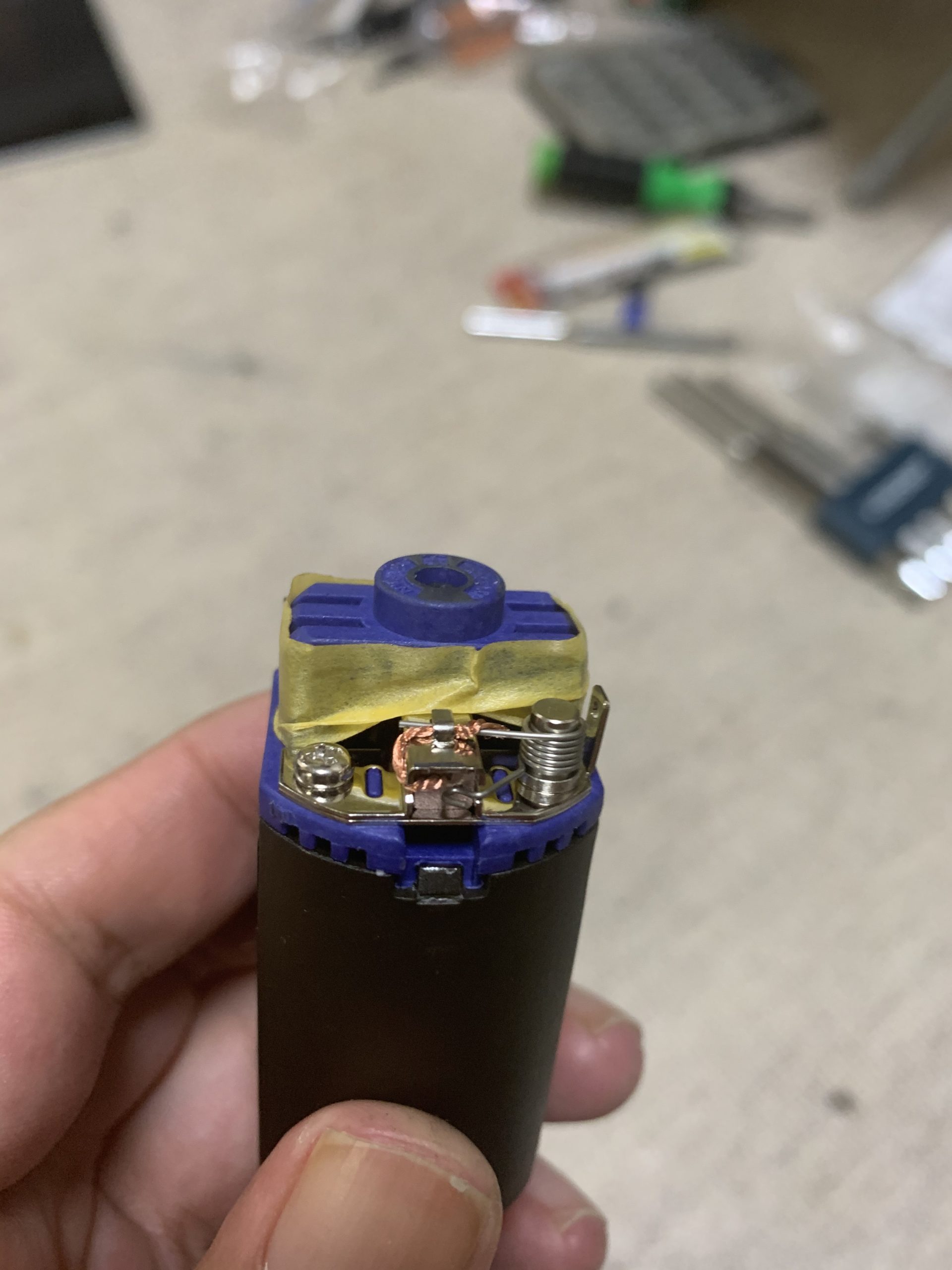 電動ガン用モーターのー側のマスキング