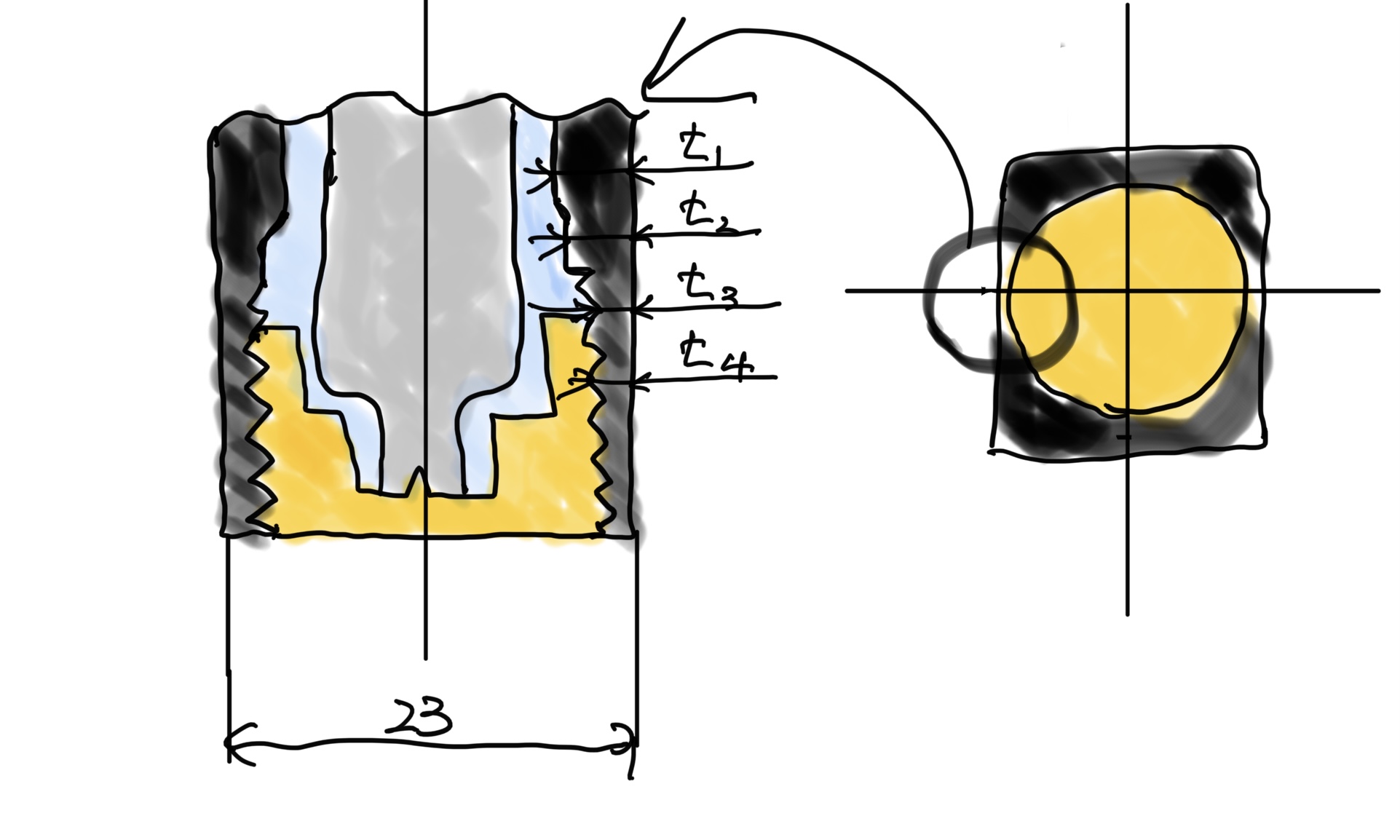 co2マガジンの薄肉部の肉厚