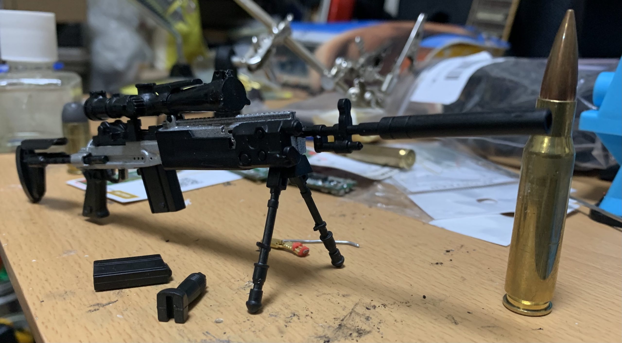 4DModel MK14EBRと7.62mmNATO弾　正面