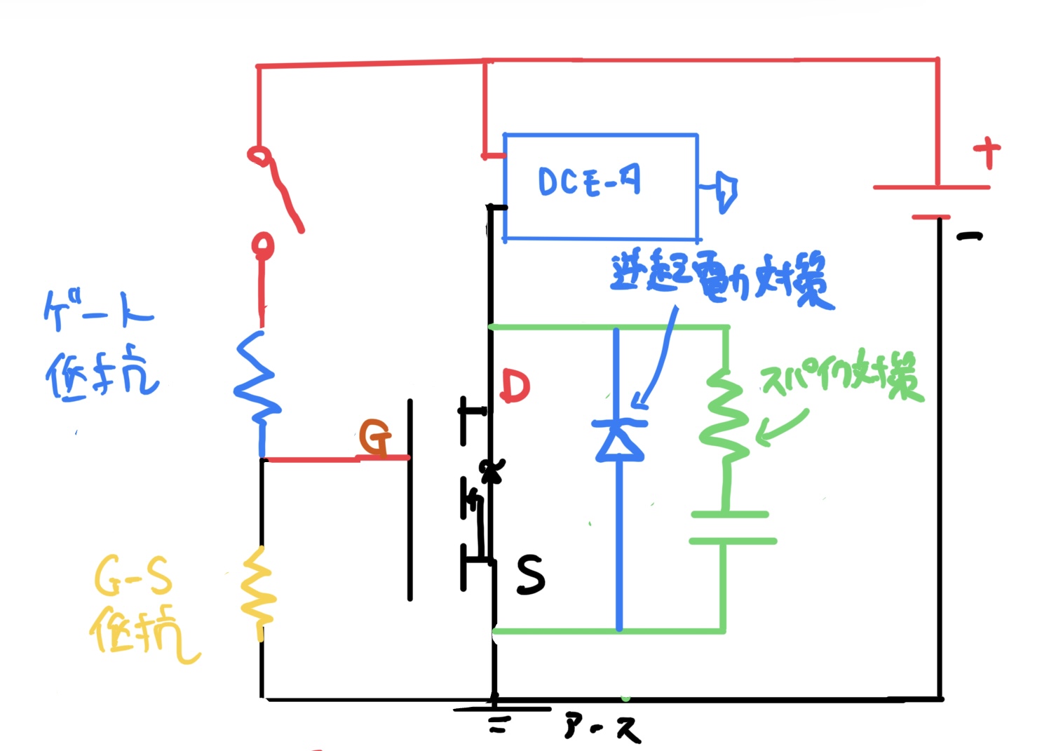 MOSFETを利用したDCモーター回路