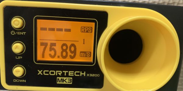 UMAREX/VFC HK VP9(SFP9) ホップ0での初速測定、0.2gで75.98m/s