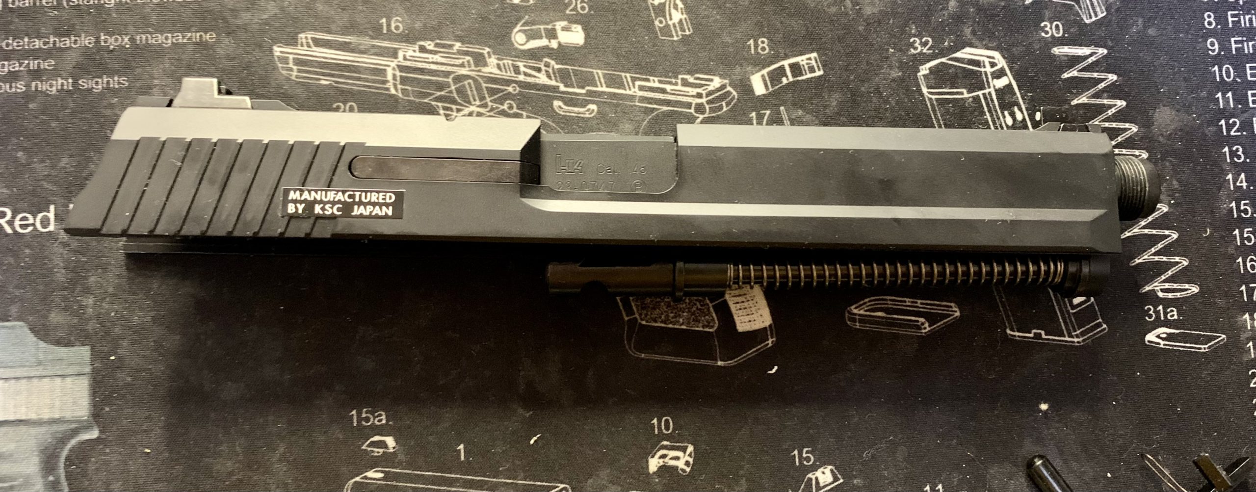 KSC MK23 ソーコムピストル　CO2 ABS スライドの分解