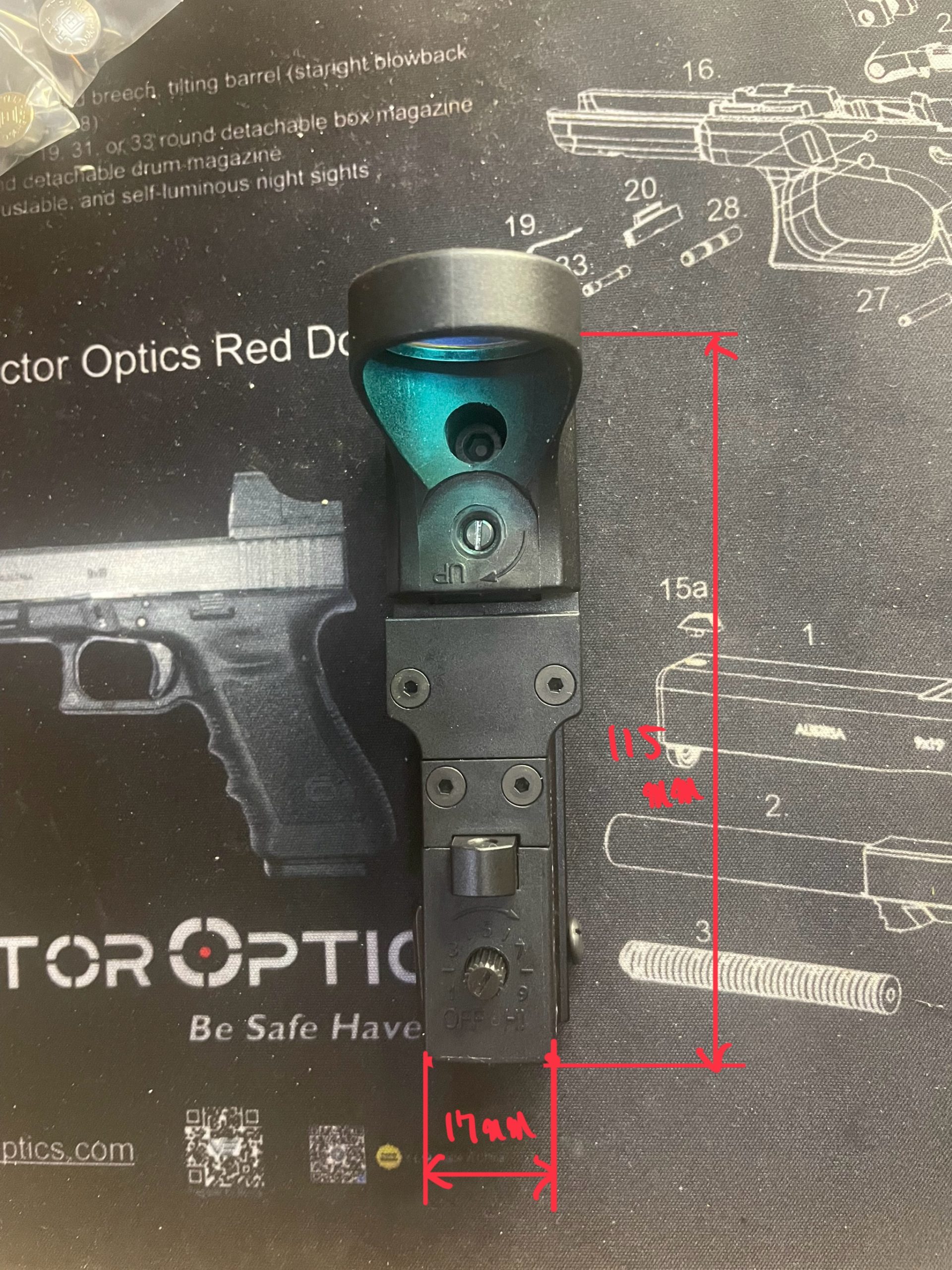 SOTAC C-MORE ドットサイト　レプリカ　主要寸法1