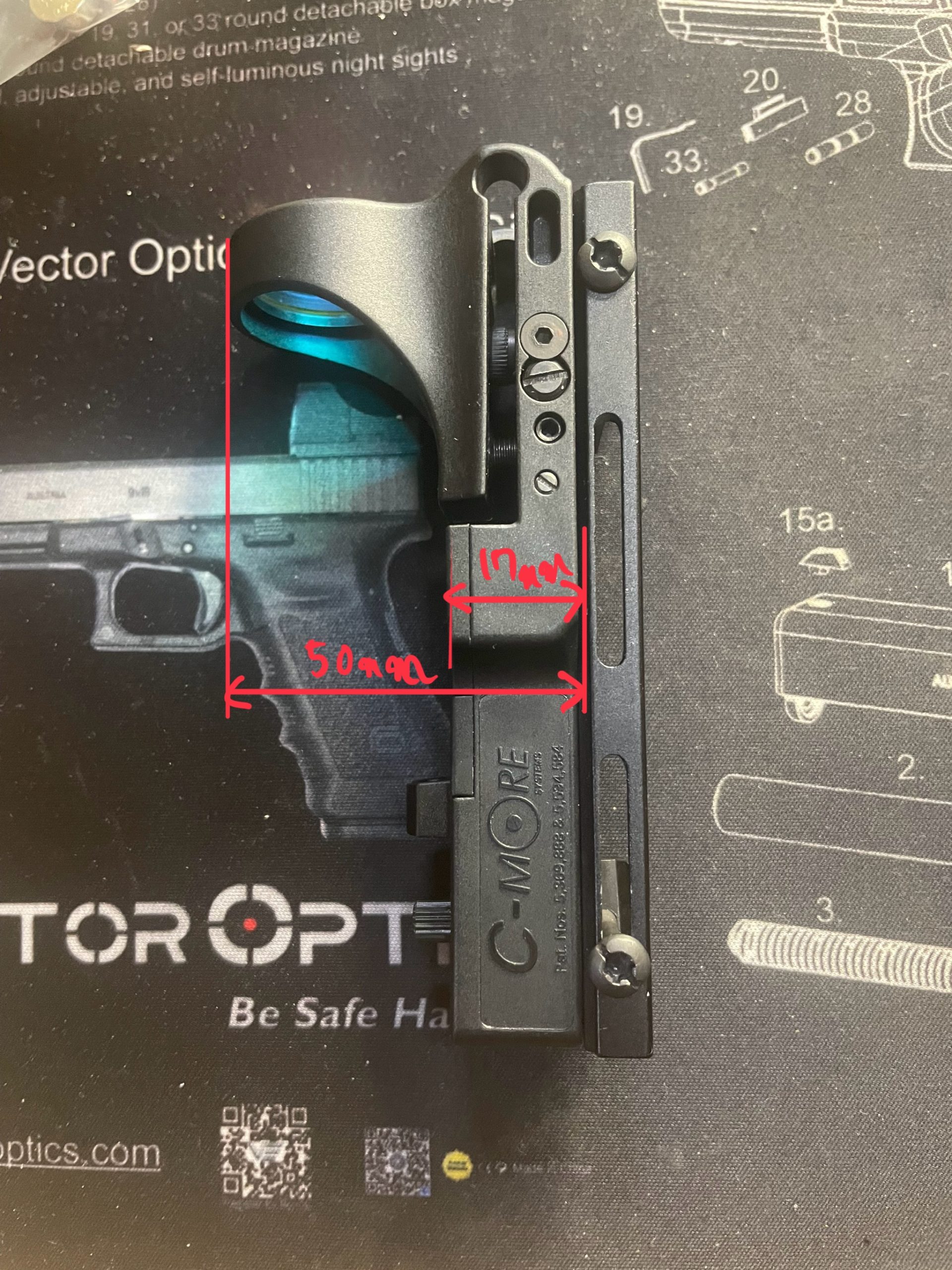 SOTAC C-MORE ドットサイト　レプリカ　主要寸法2