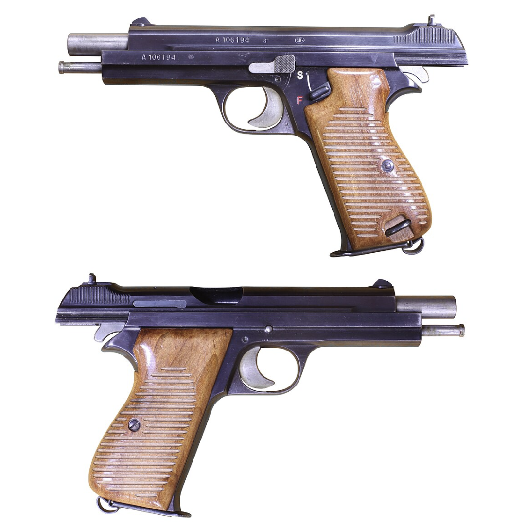 SIG P210のインサイドレール方式　出典:Raman、 CC BY-SA 2.0 fr