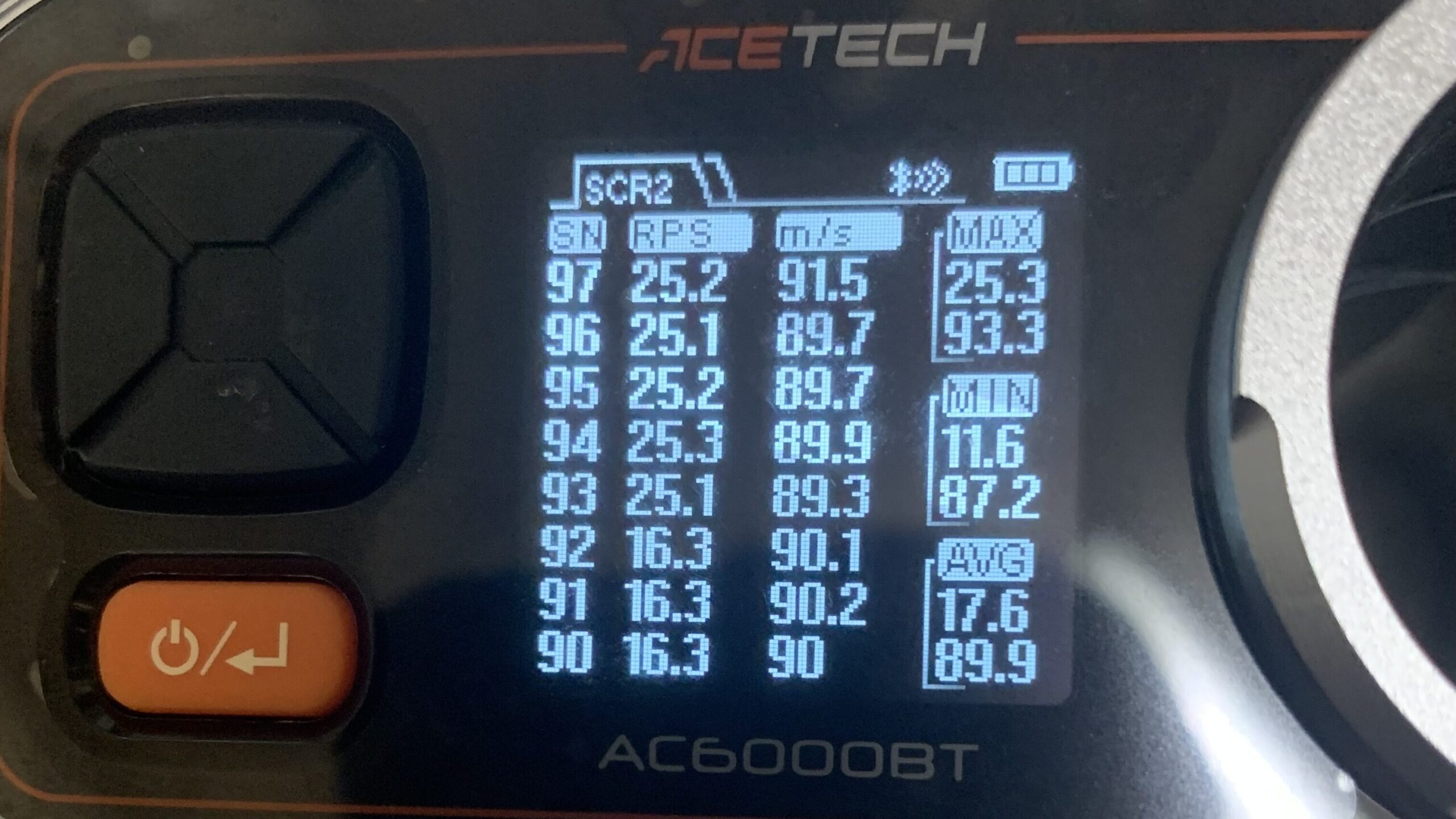 acetecac6000bt サイクル測定