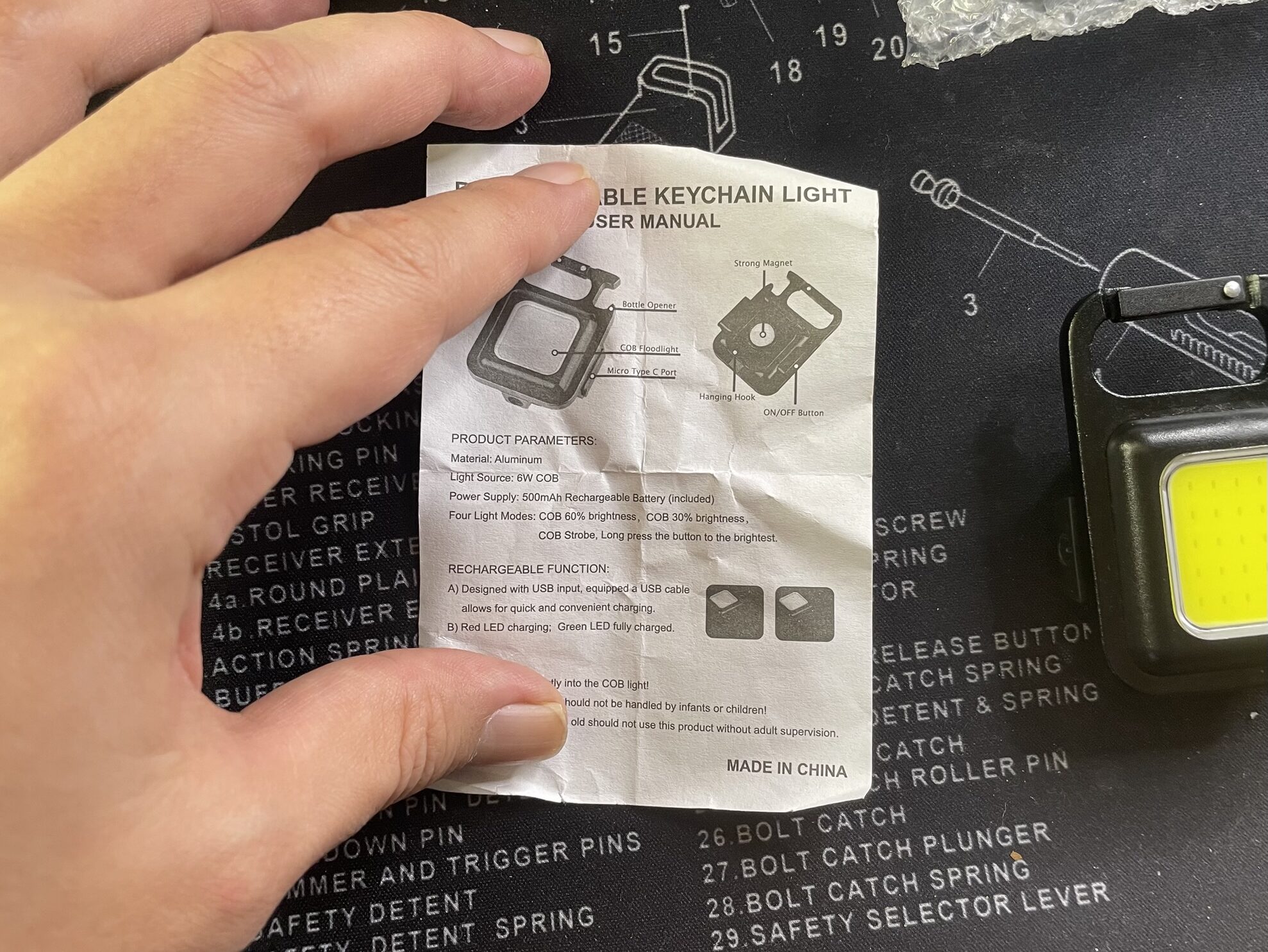 Amazon COB ライト 説明書 英語