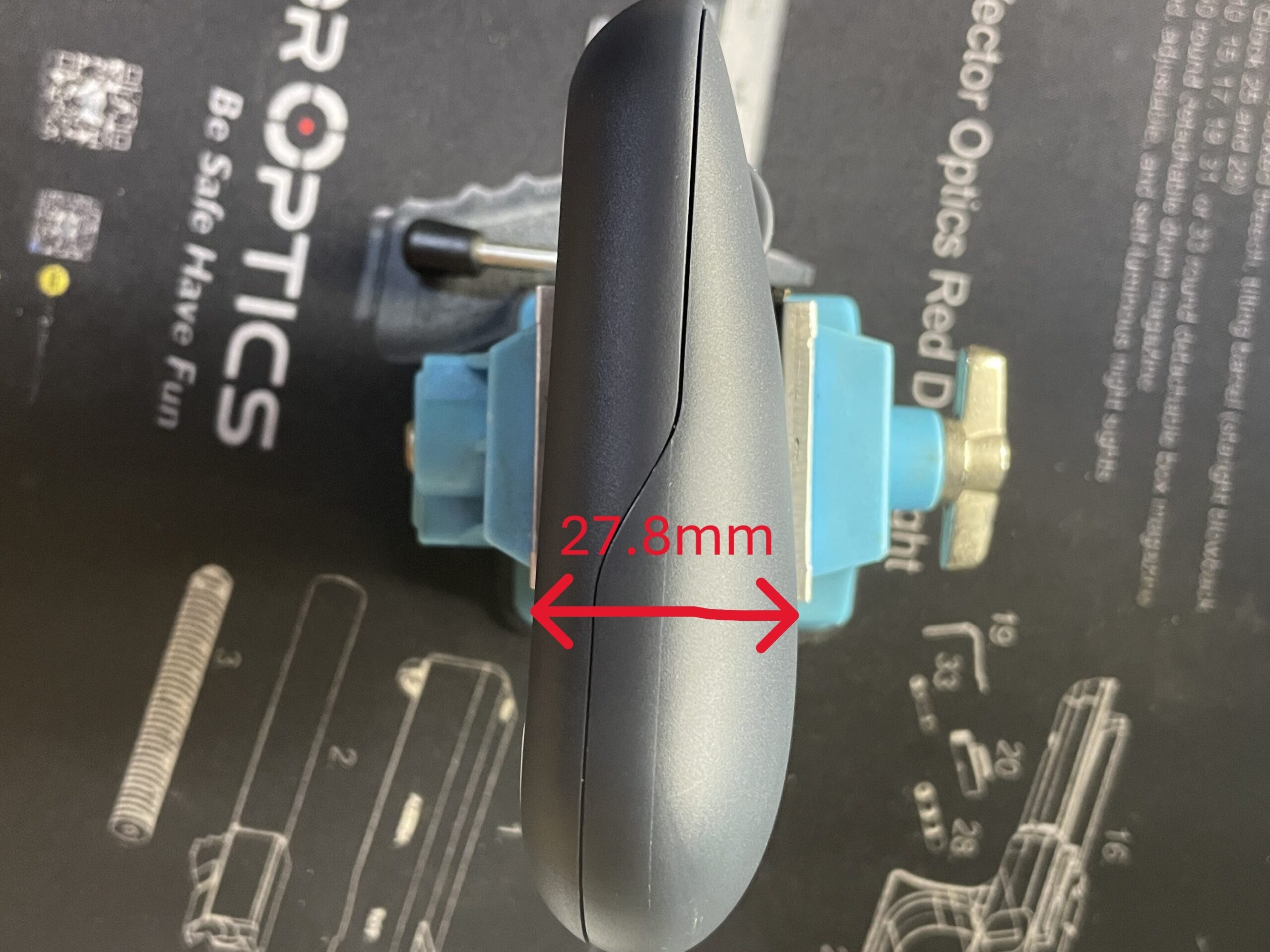 ASUS　MASRSHMALLOW MOUSE MD100　サイド詳細寸法