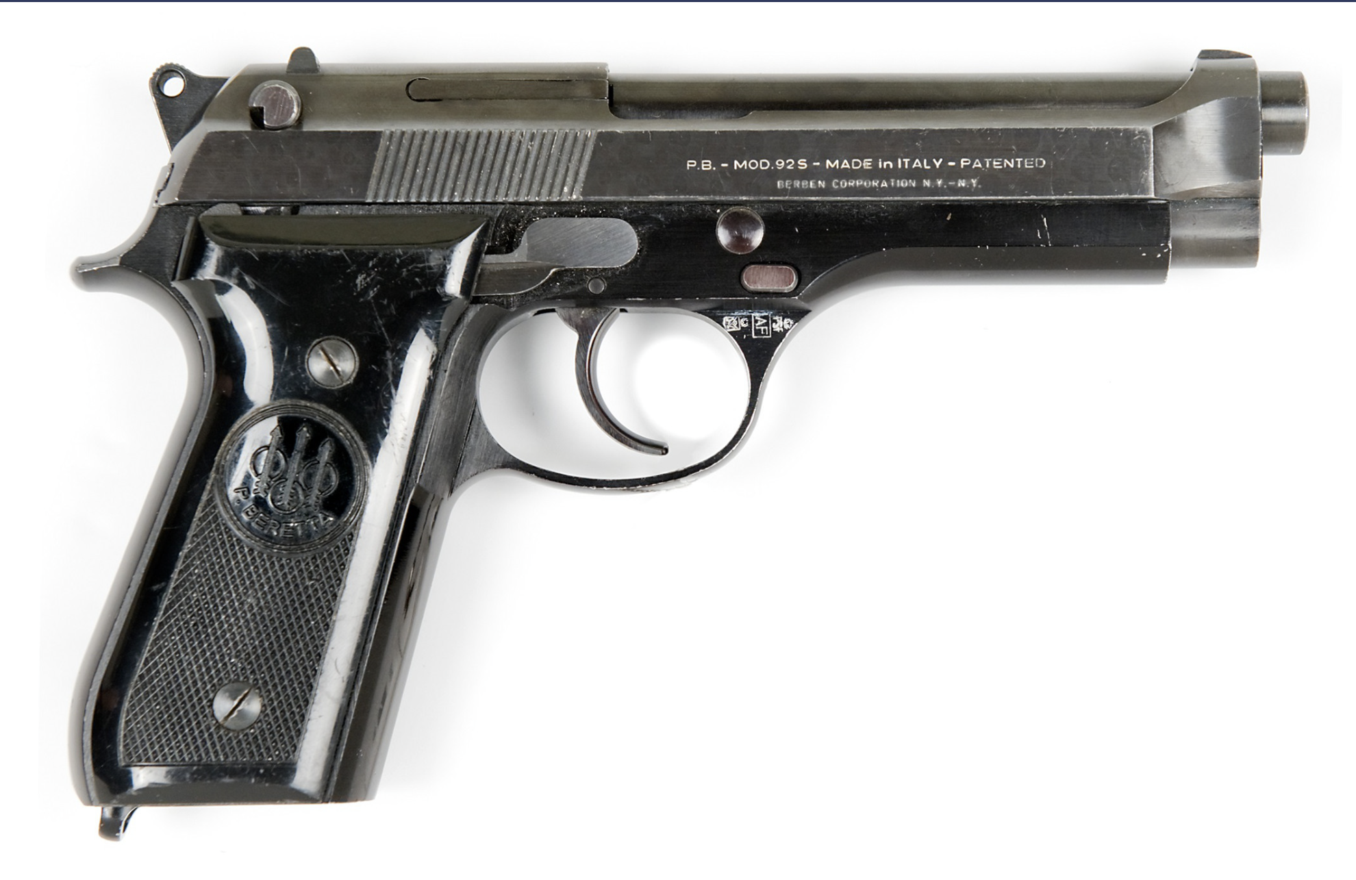 ベレッタ 92FS 出典:U.S. Bureau of Alcohol, Tobacco, Firearms and Explosives、Public Domain