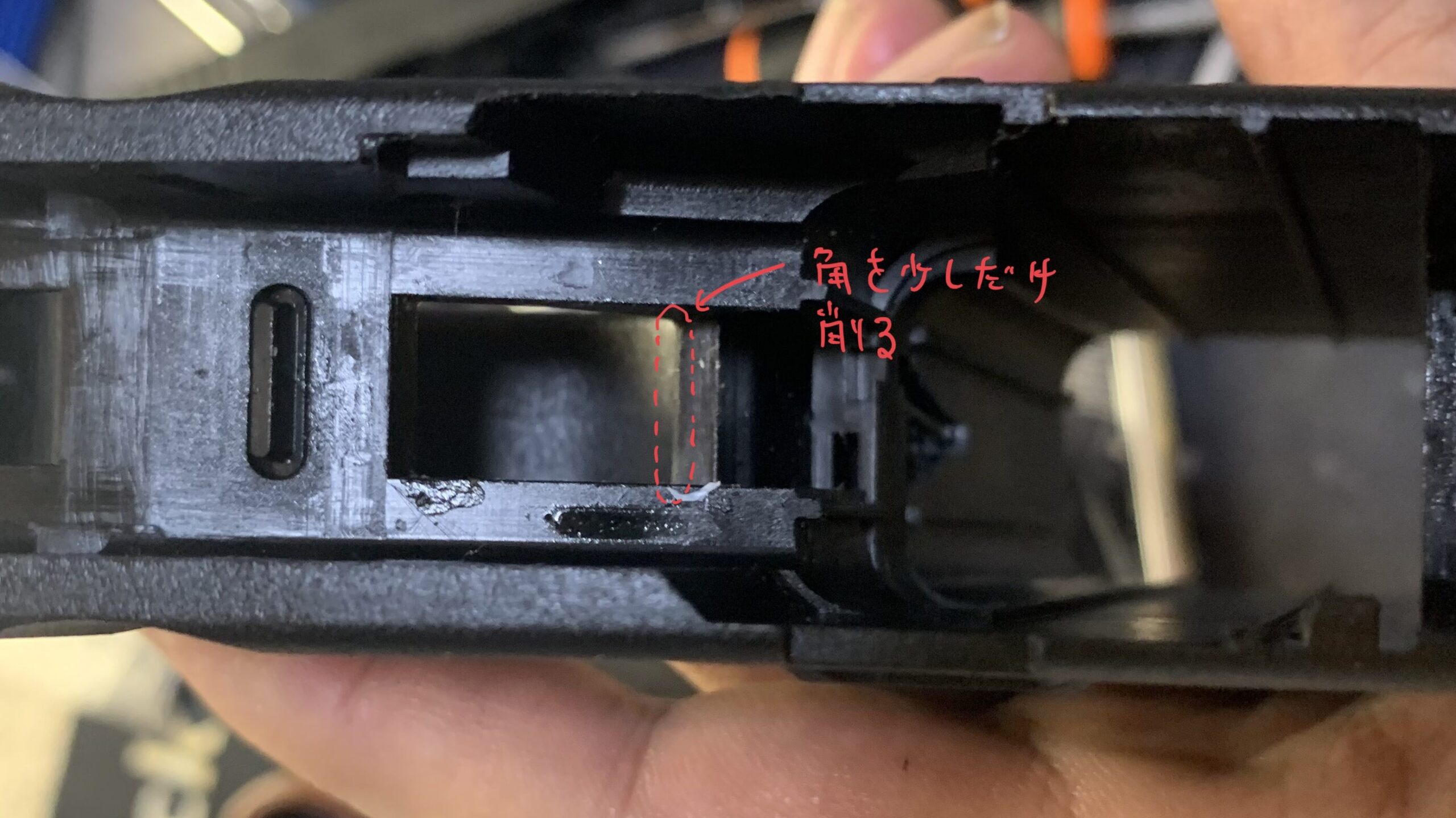 BATON BGー17(グロック17 GEN.5） CO2GBB フレームのトリガー部の加工