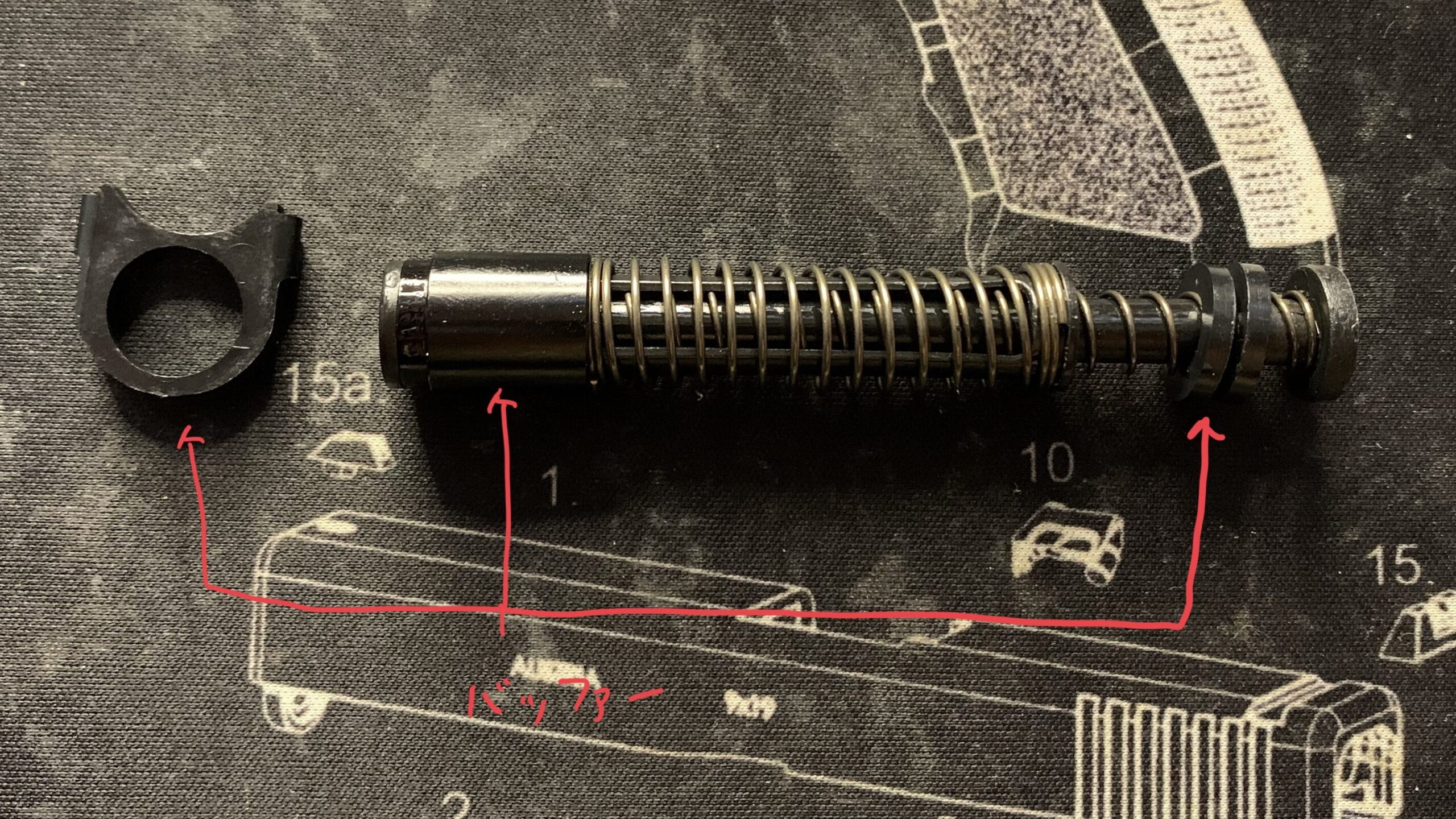 BATON BGー17(グロック17 GEN.5) CO2GBB リコイルスプリング