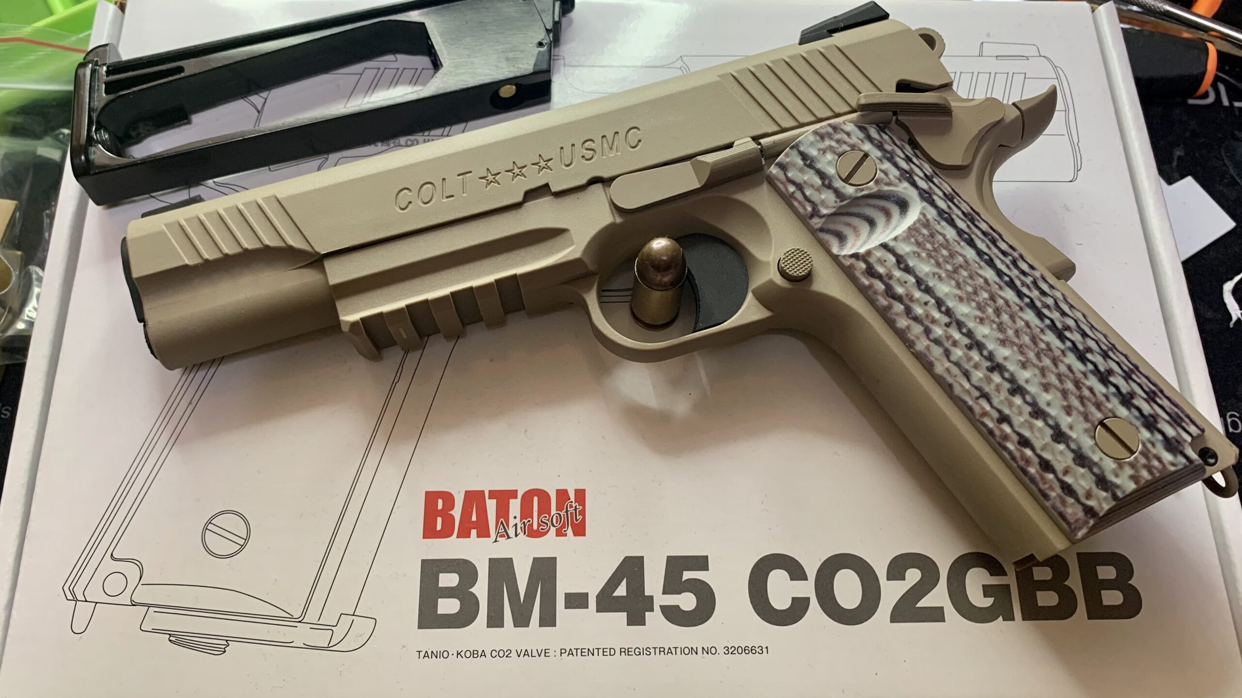 バトン BM-45 CO2 GBB FDE 3rdロット レビュー