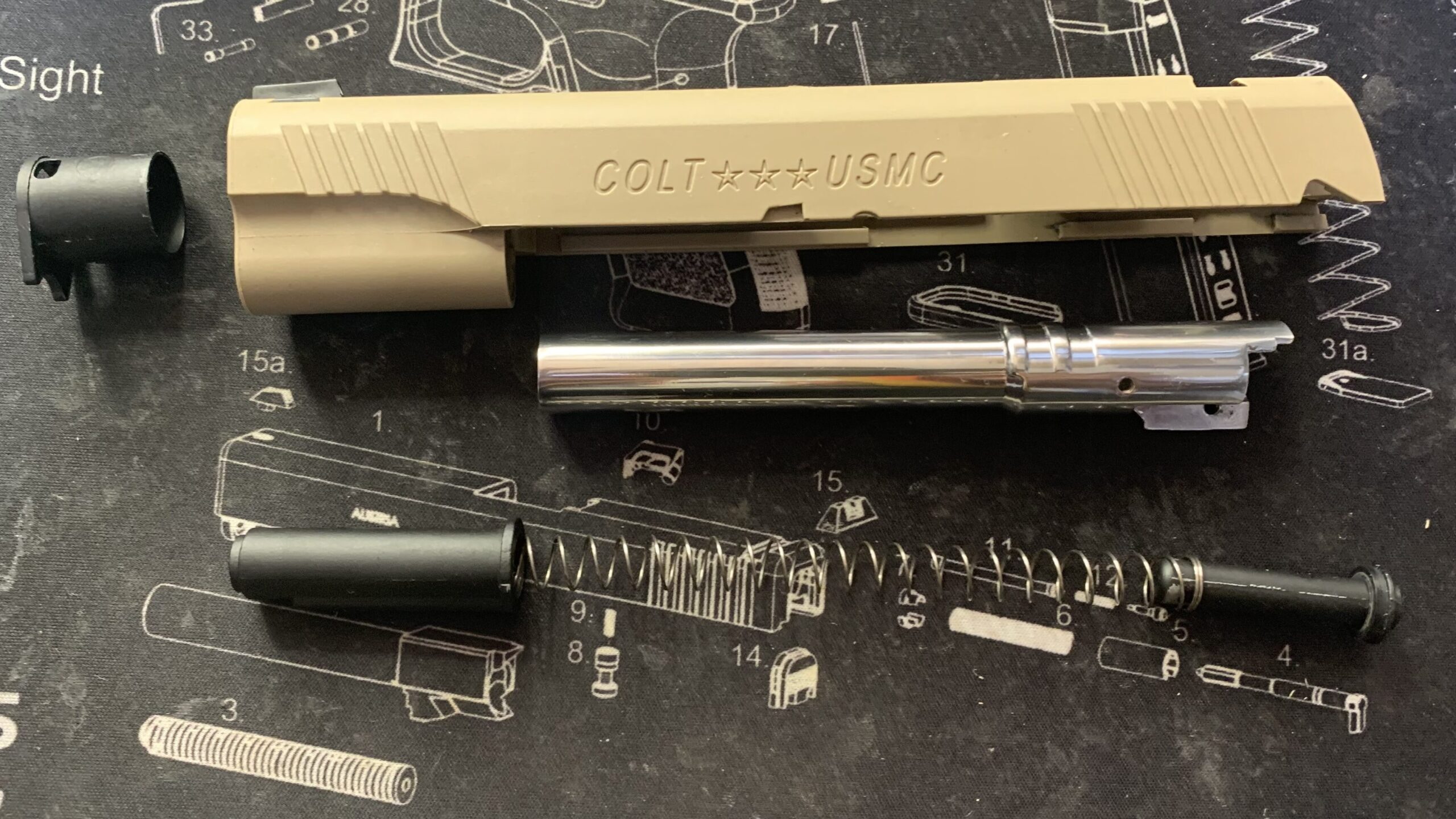 BATON BM-45 CO2GBBスライド、バレル構成部品