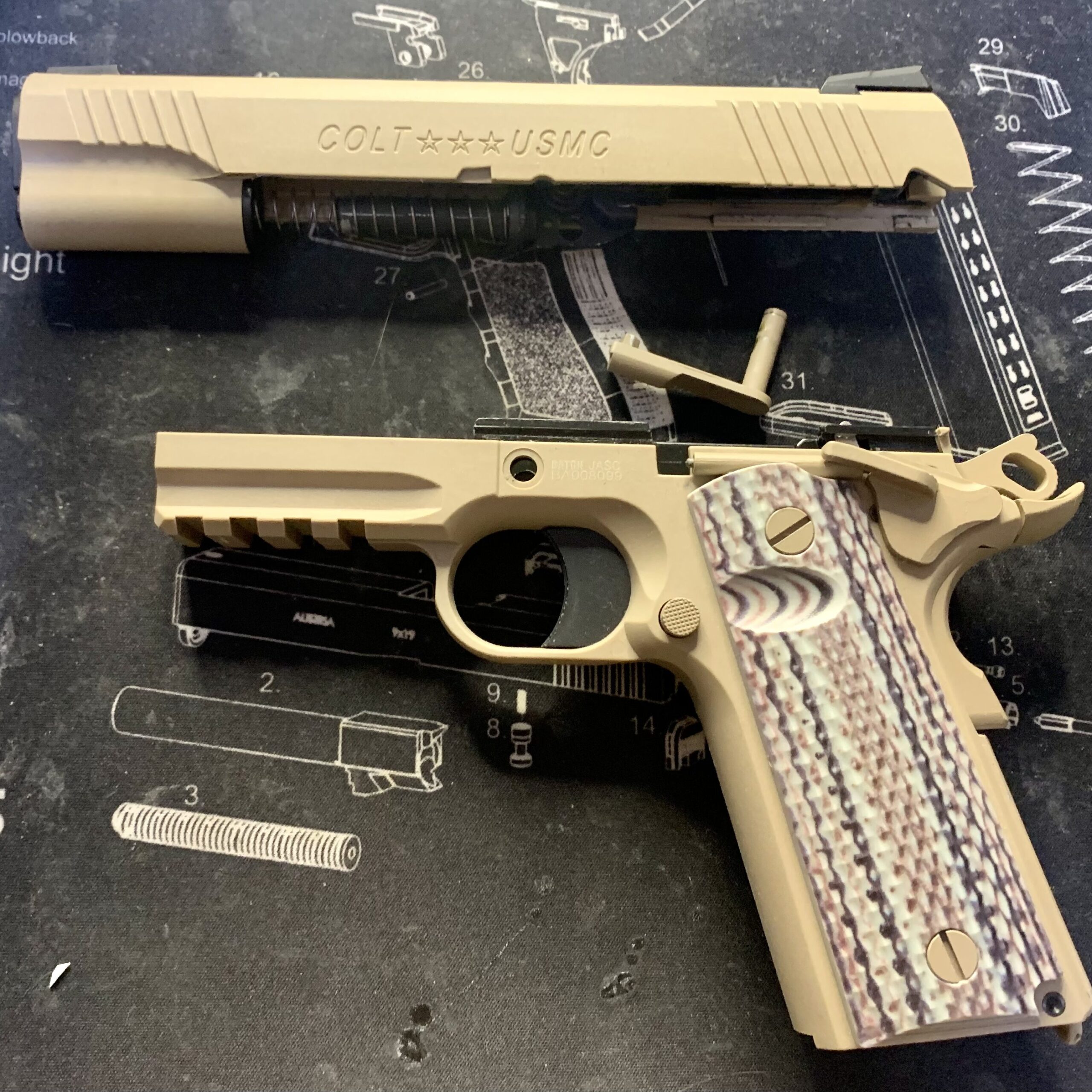  BATON BM-45 CO2GBB スライドを外した状態