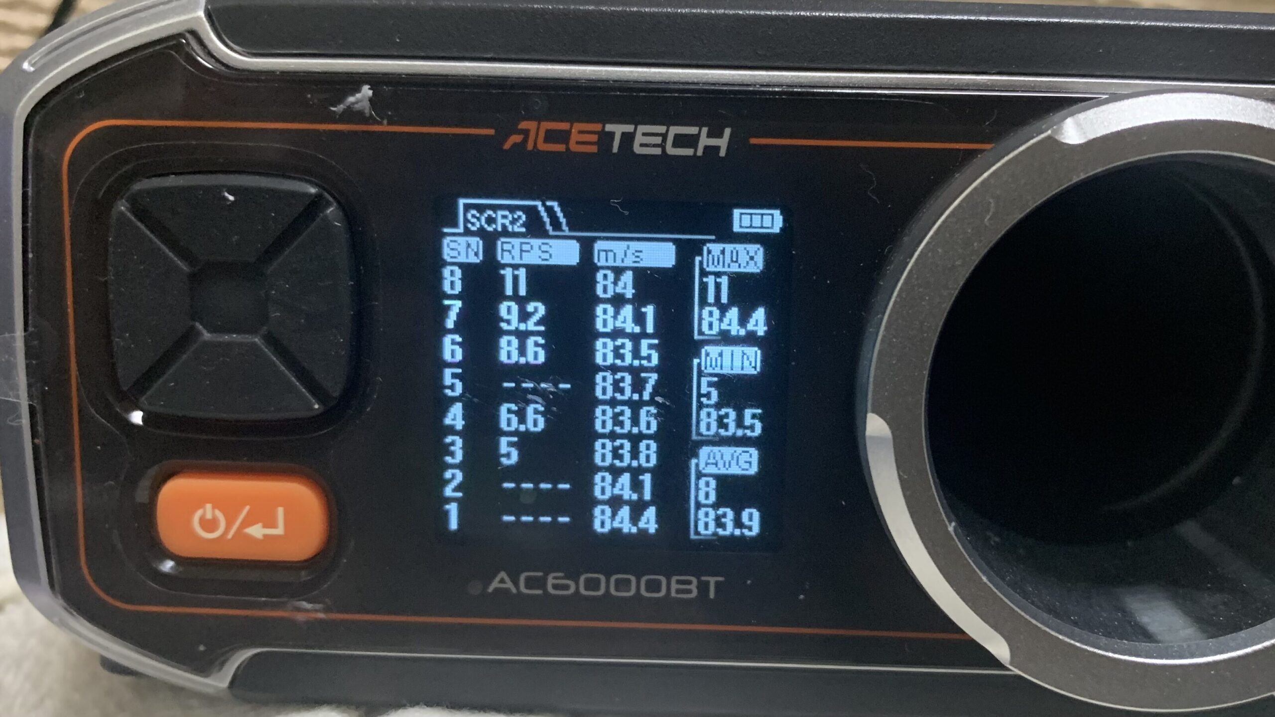 DMT-07 AR-15 combatlighter 複数の計測初速