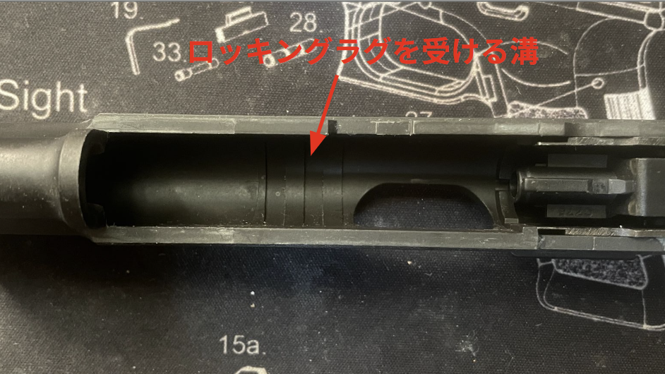 KSC CZ75 ロッキングラグを受ける溝