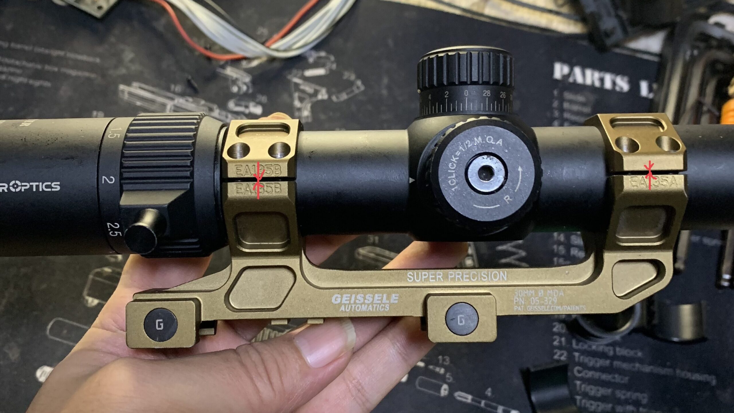 ガイズリー　レプリカ　ワンピーススコープマウント　リング取り付け時の注意点3