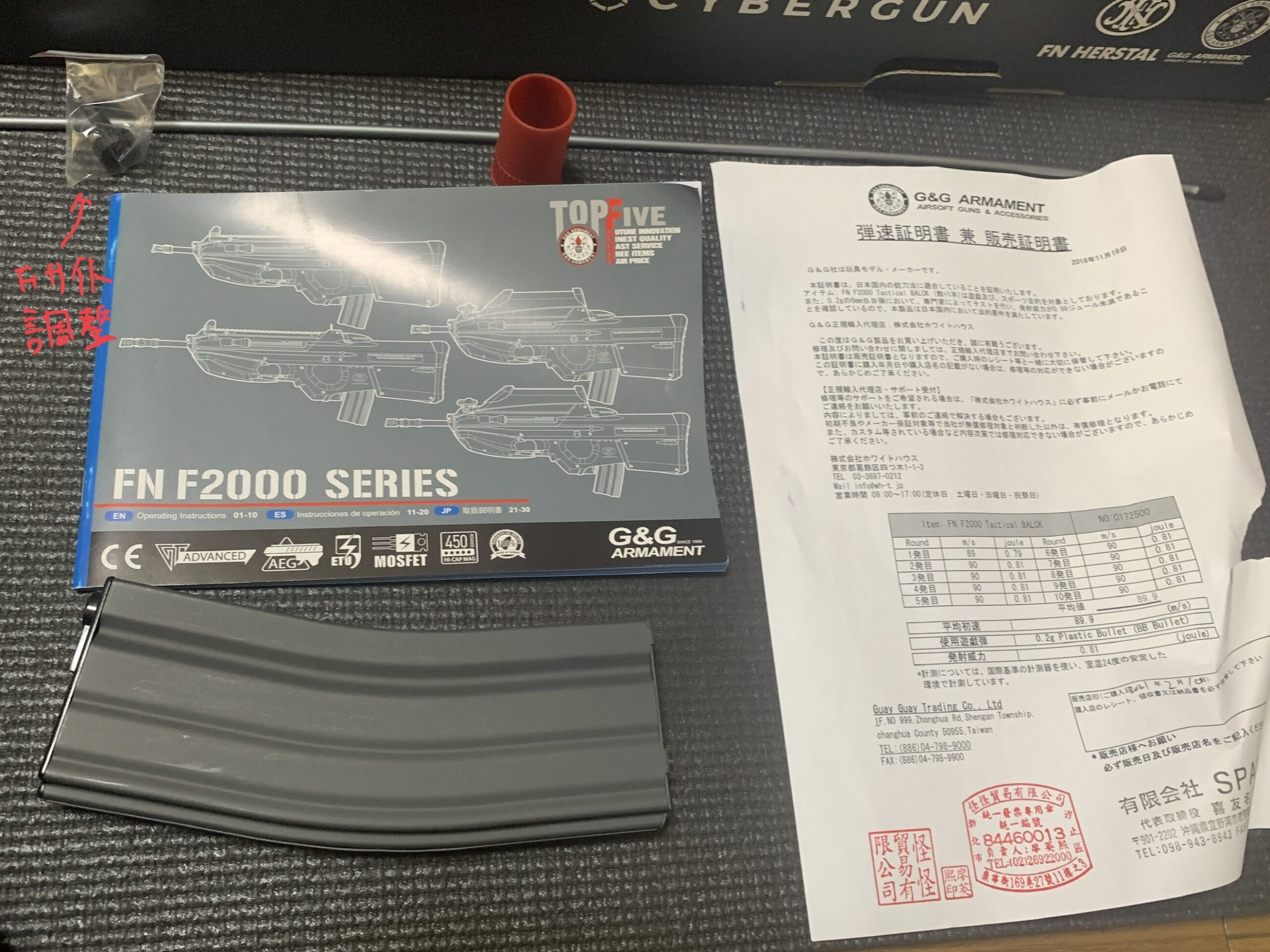 G&G FN F2000 ETU 内容物一覧