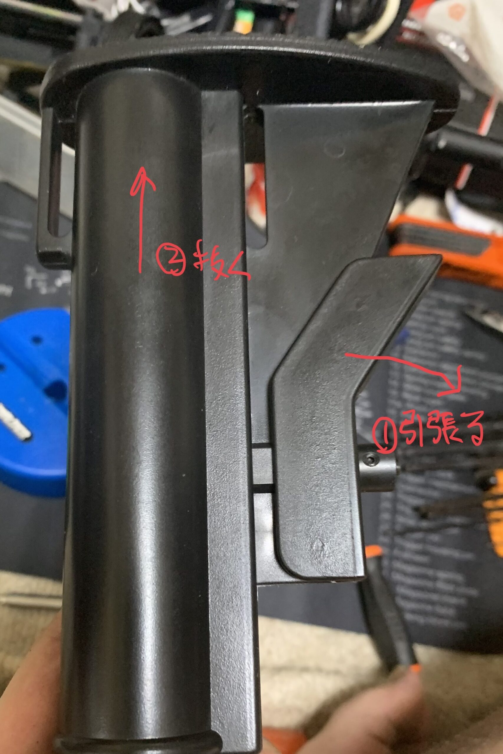 G&P XM177E1 AEG ストックの取り外し