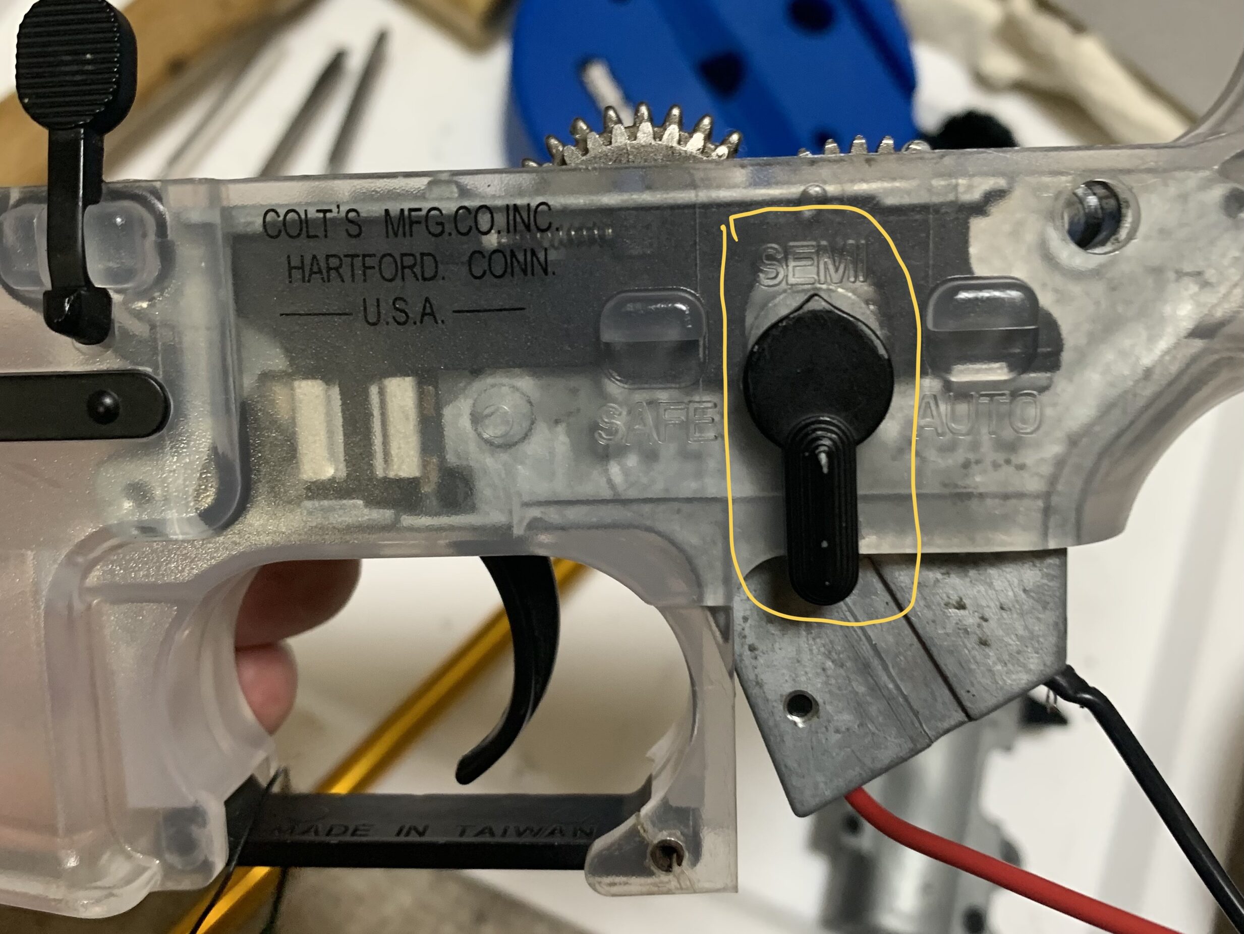 ICS スポーツライン　M4 CQB　 分解時にセレクターはセミ