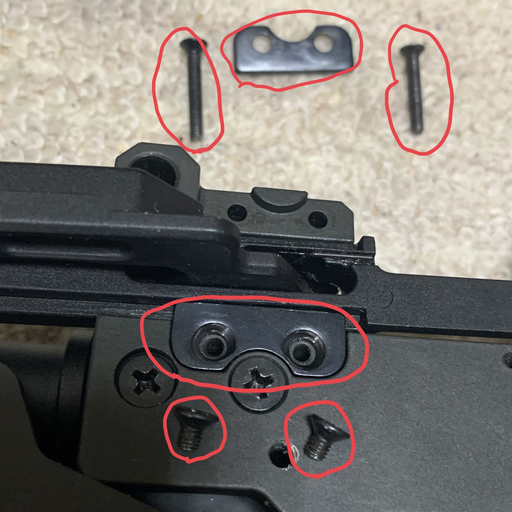 KRYTAC KRISS VECTOR ボルトハンドルプレートとスクリュー