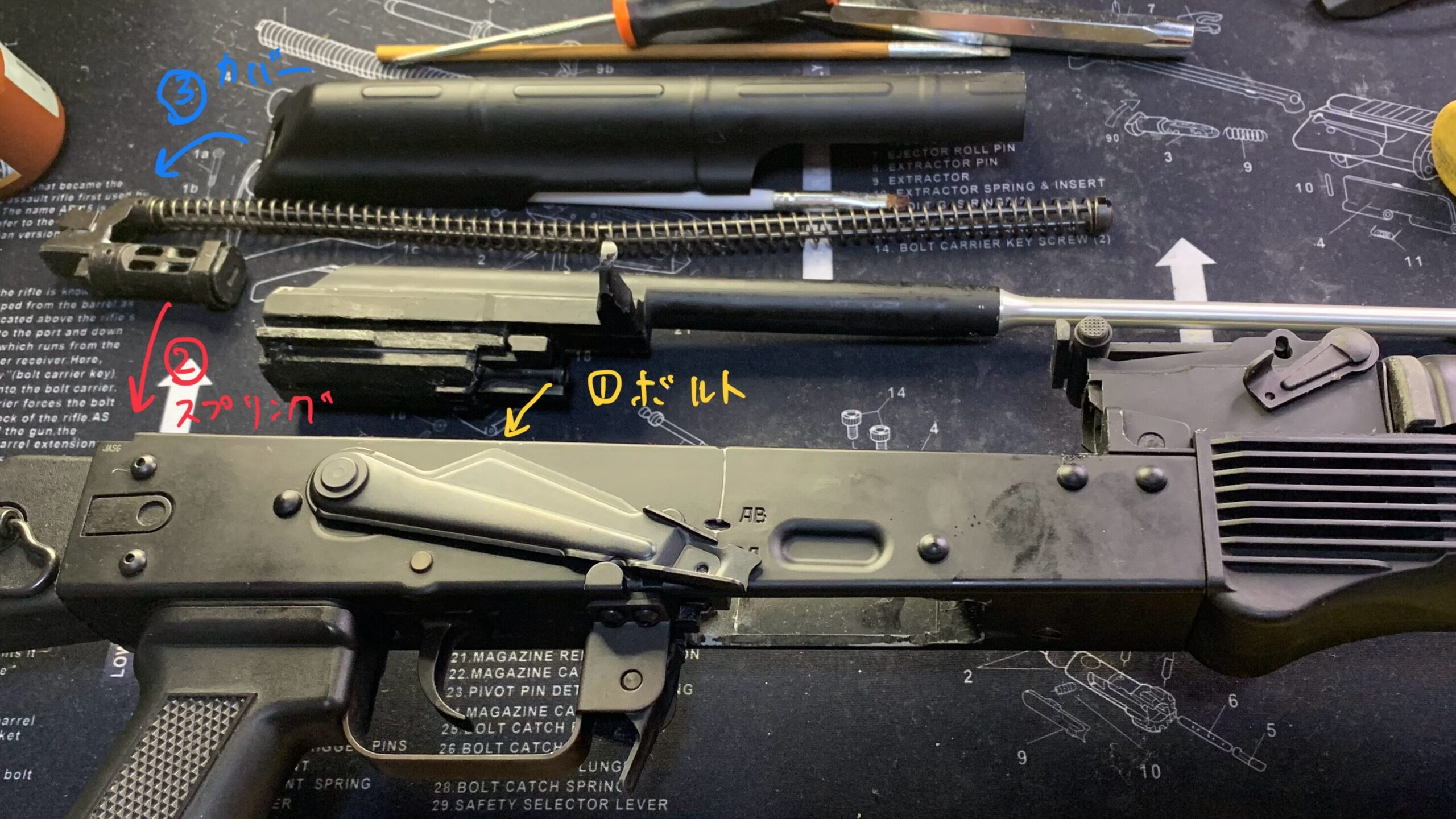 KSC AK74M system7two ボルトの組み込み