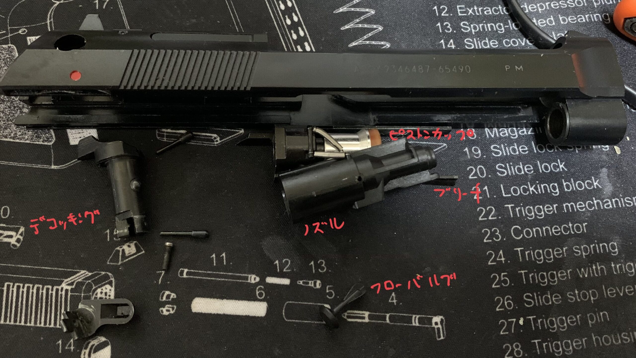 KSC M9 HW system7 ブローバックエンジン周りの部品