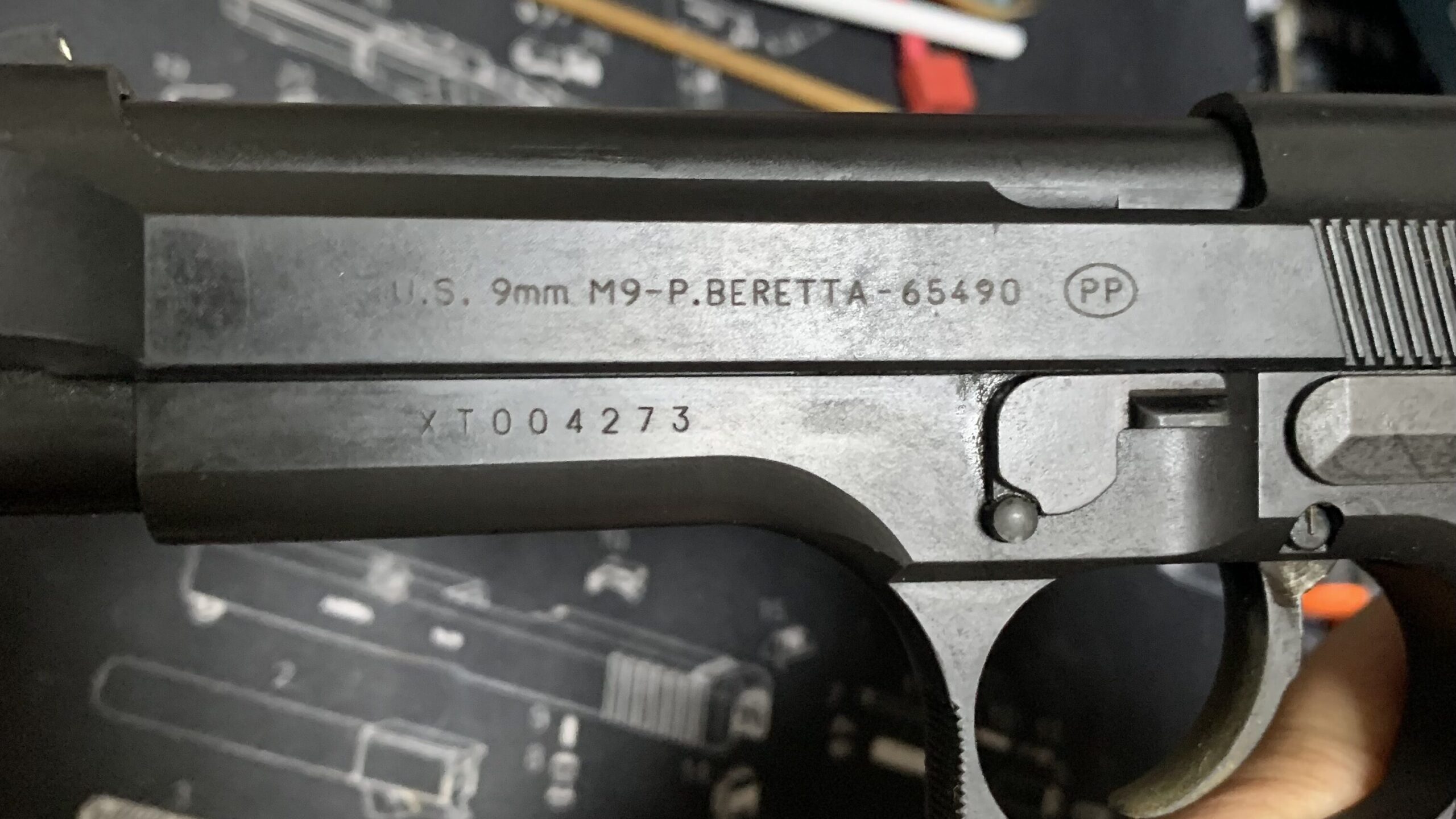 KSC M9 HW system7 スライドの刻印　左側