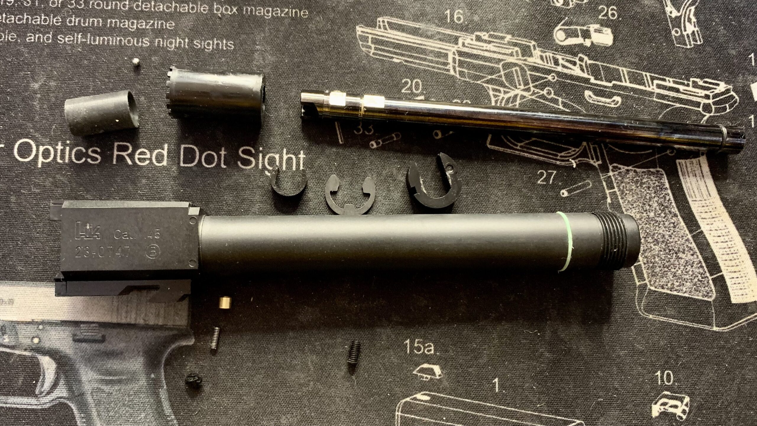 KSC MK23 ソーコムピストル　CO2 ABS バレル構成部品