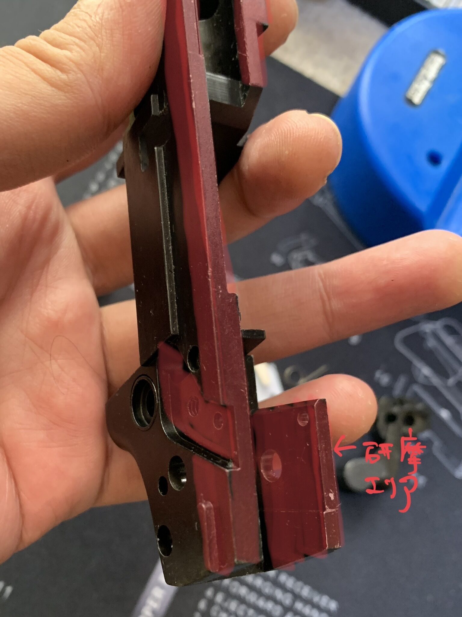 KSC MK23 ソーコムピストル　CO2 ABS ハンマーメカシャーシ　研磨箇所4