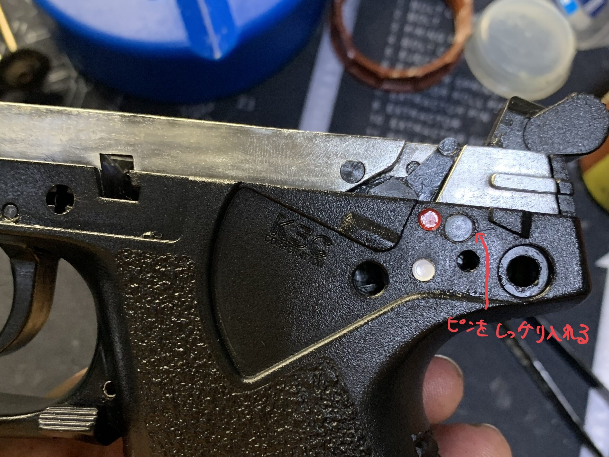 KSC MK23 ソーコムピストル　CO2 ABS ハンマーメカユニットピンの正常な組み立て