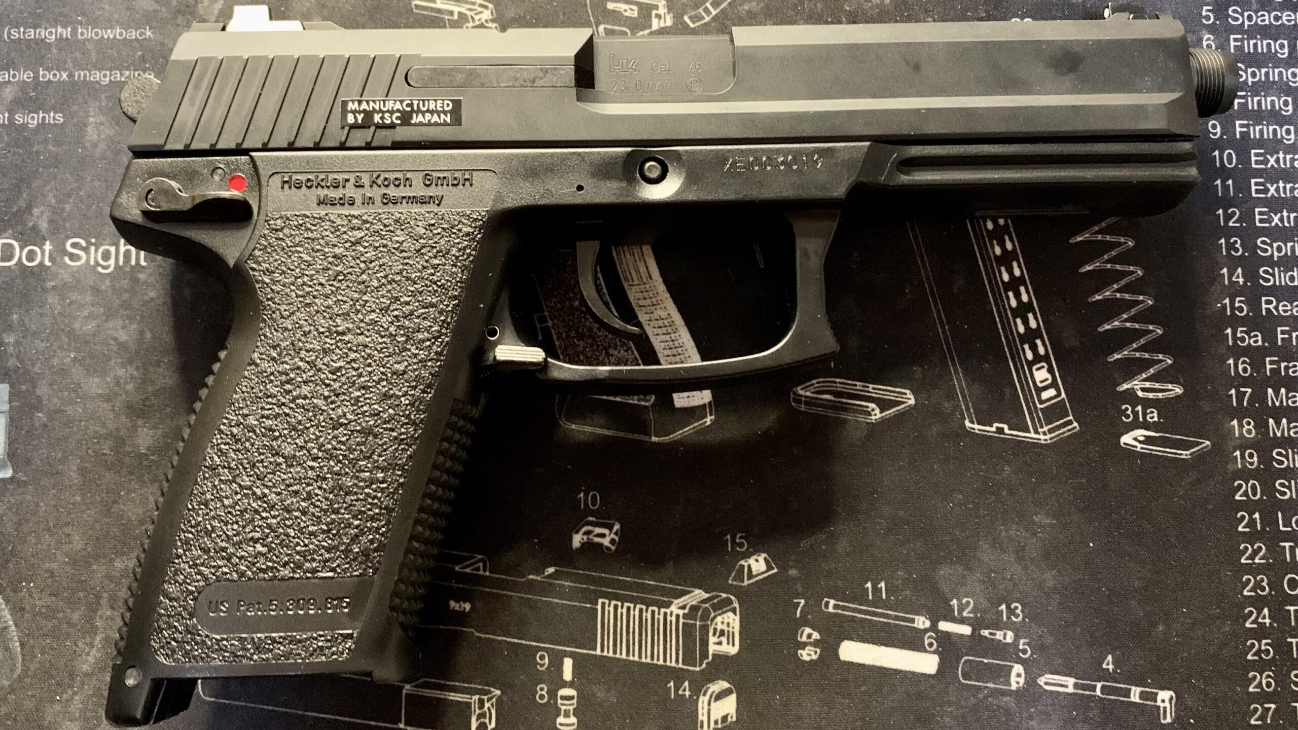 KSC MK23 ソーコムピストル　CO2 ABS 右側面