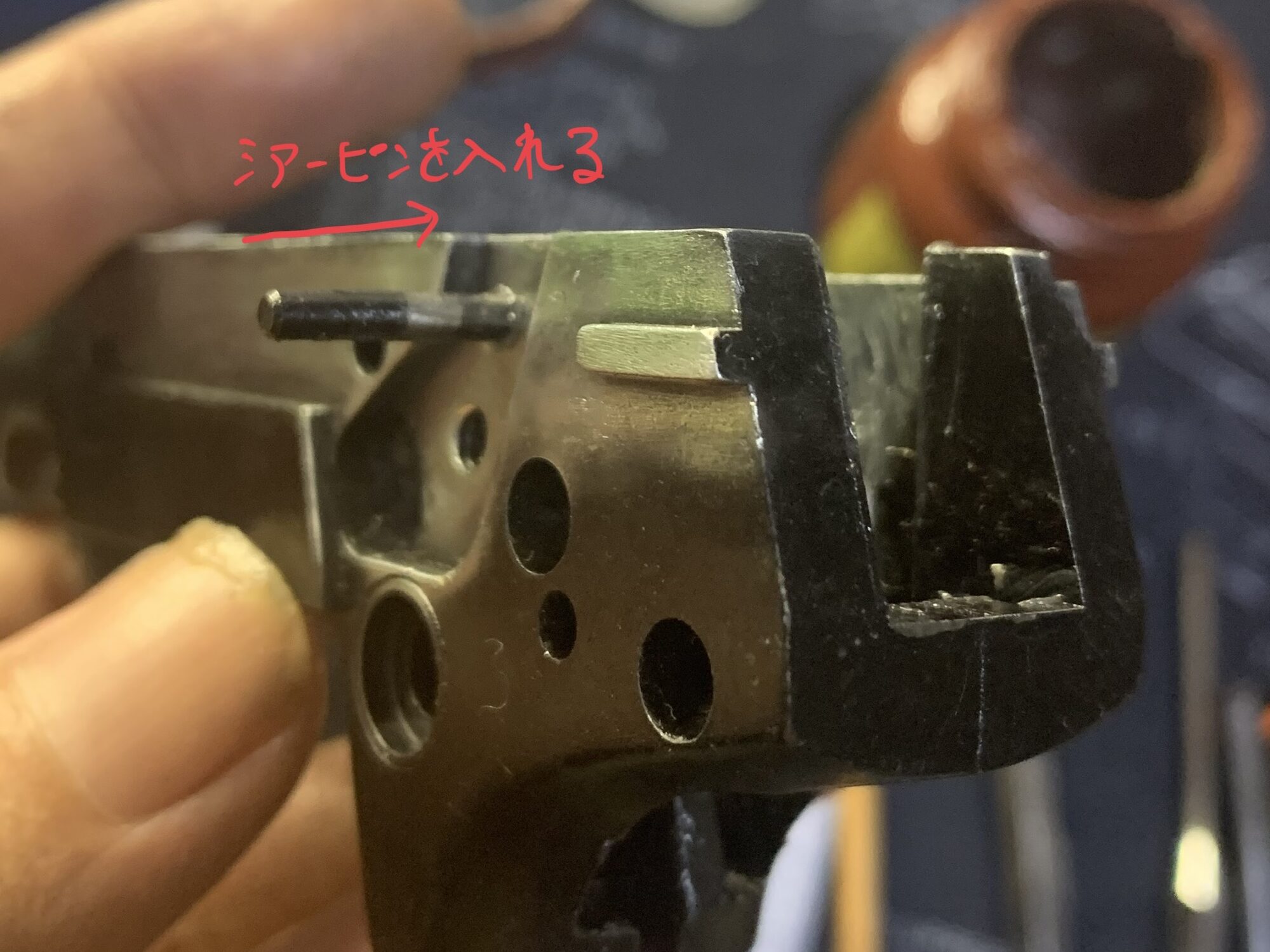 KSC MK23 ソーコムピストル　CO2 ABS シアーピンの挿入