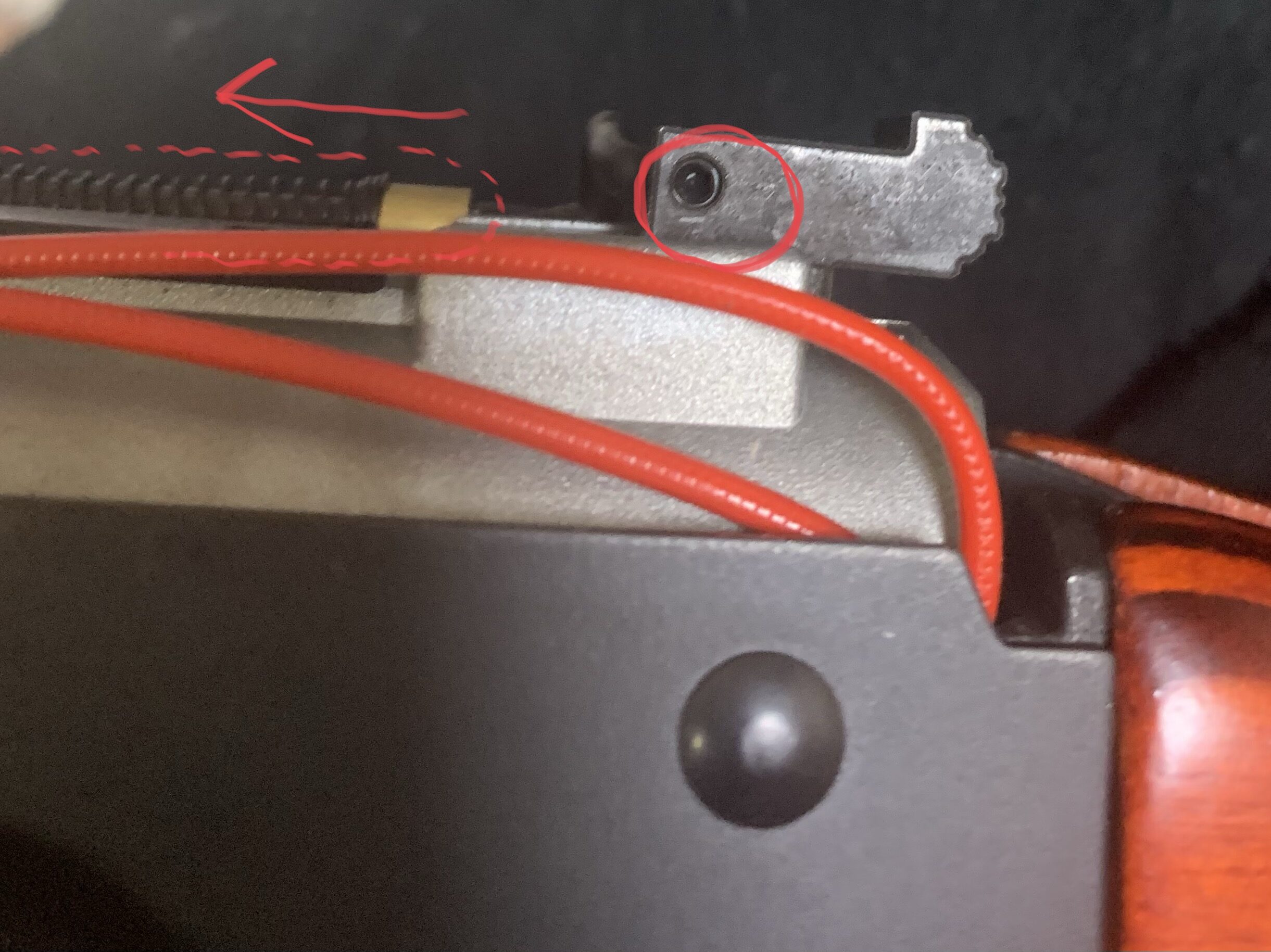 LCT AK74 NV チャージングロッド根本