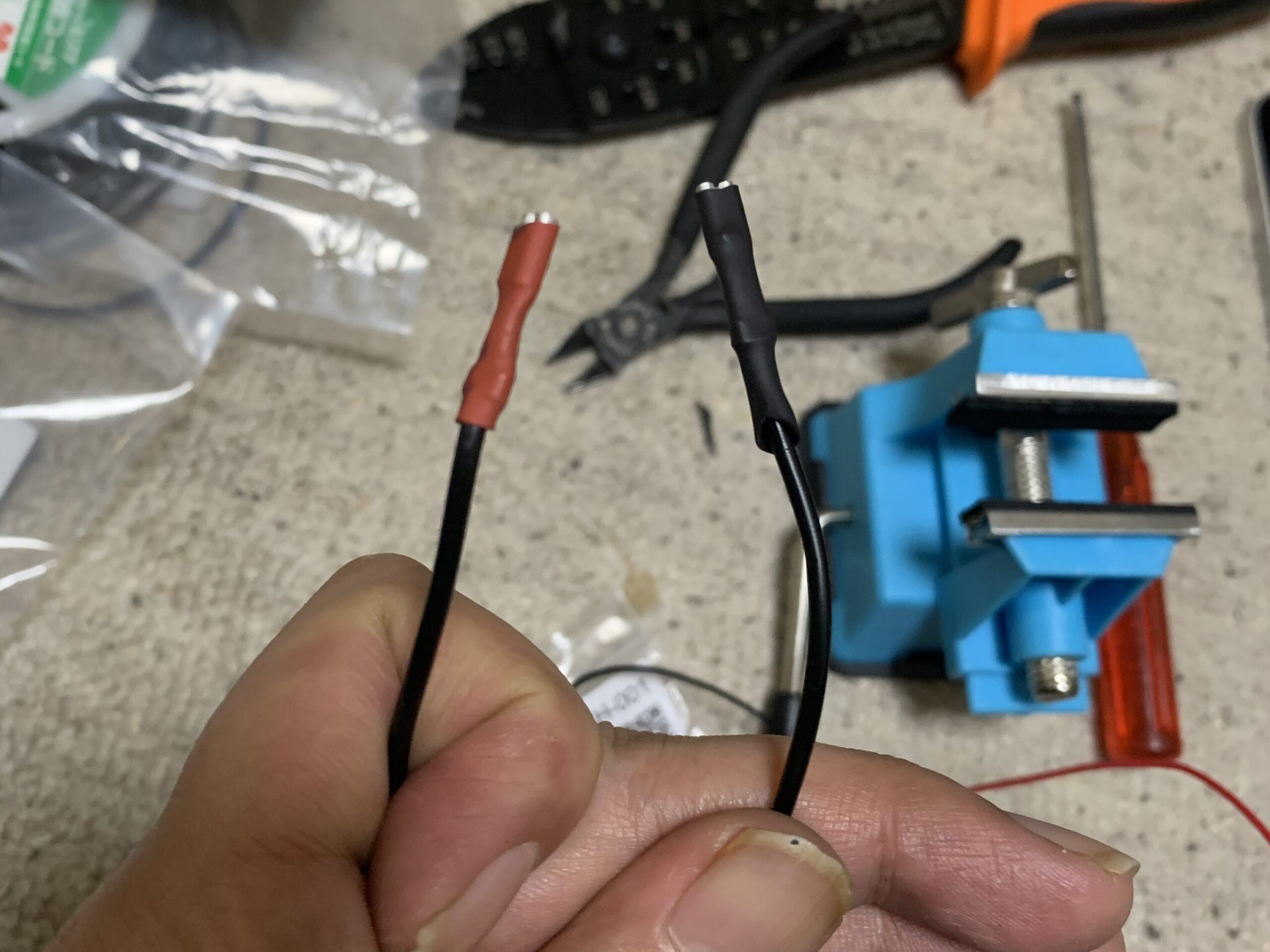 モーター　慣らし用ベンチ　ファストン　熱収縮チューブ