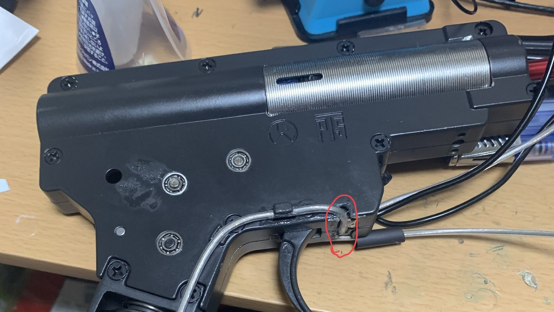 PTS MAGPUL MASADA 配線の取り回し　左サイド