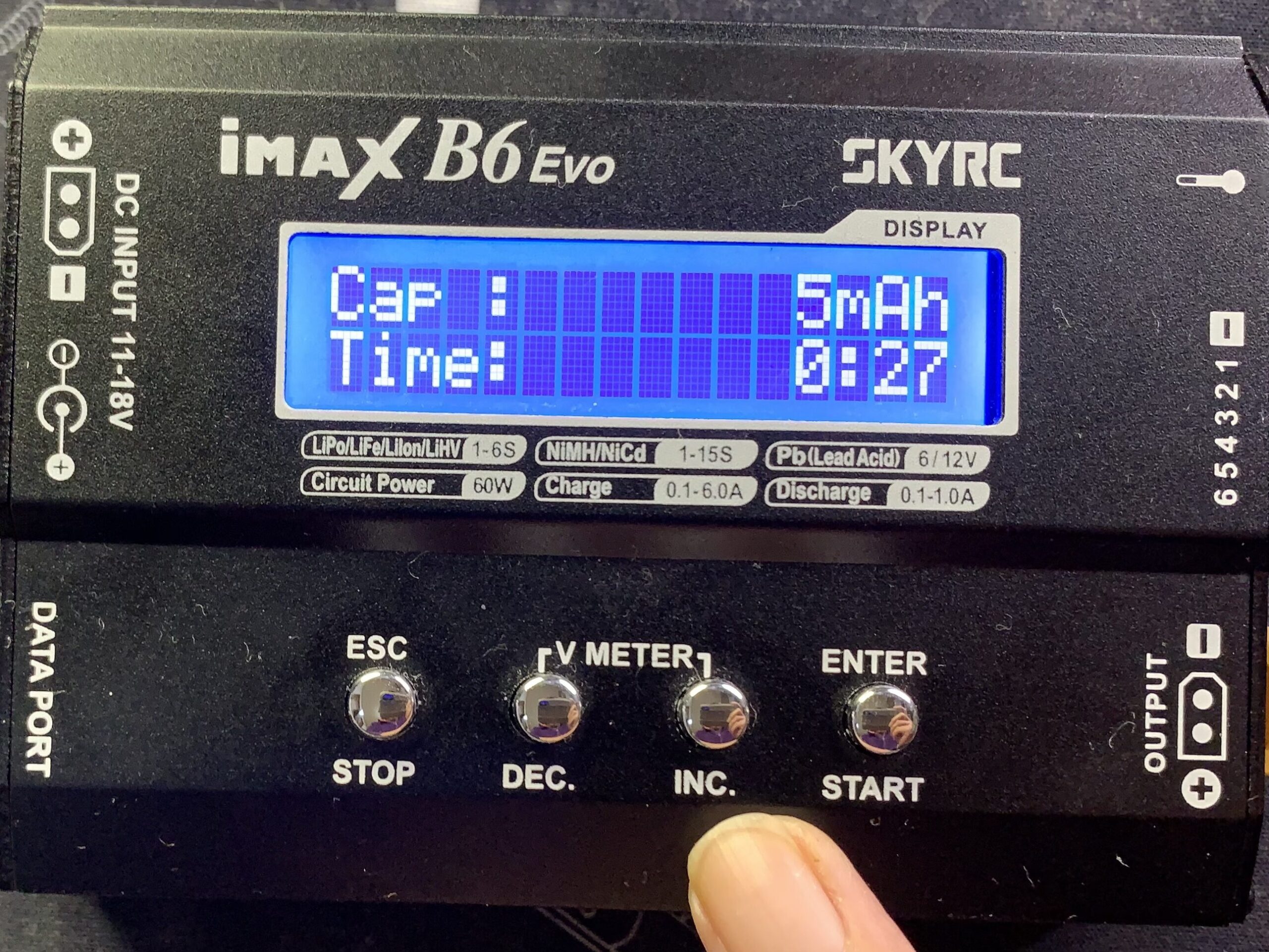 SKYRC iMAX B6 EVO バランスボードでの充電　容量と時間