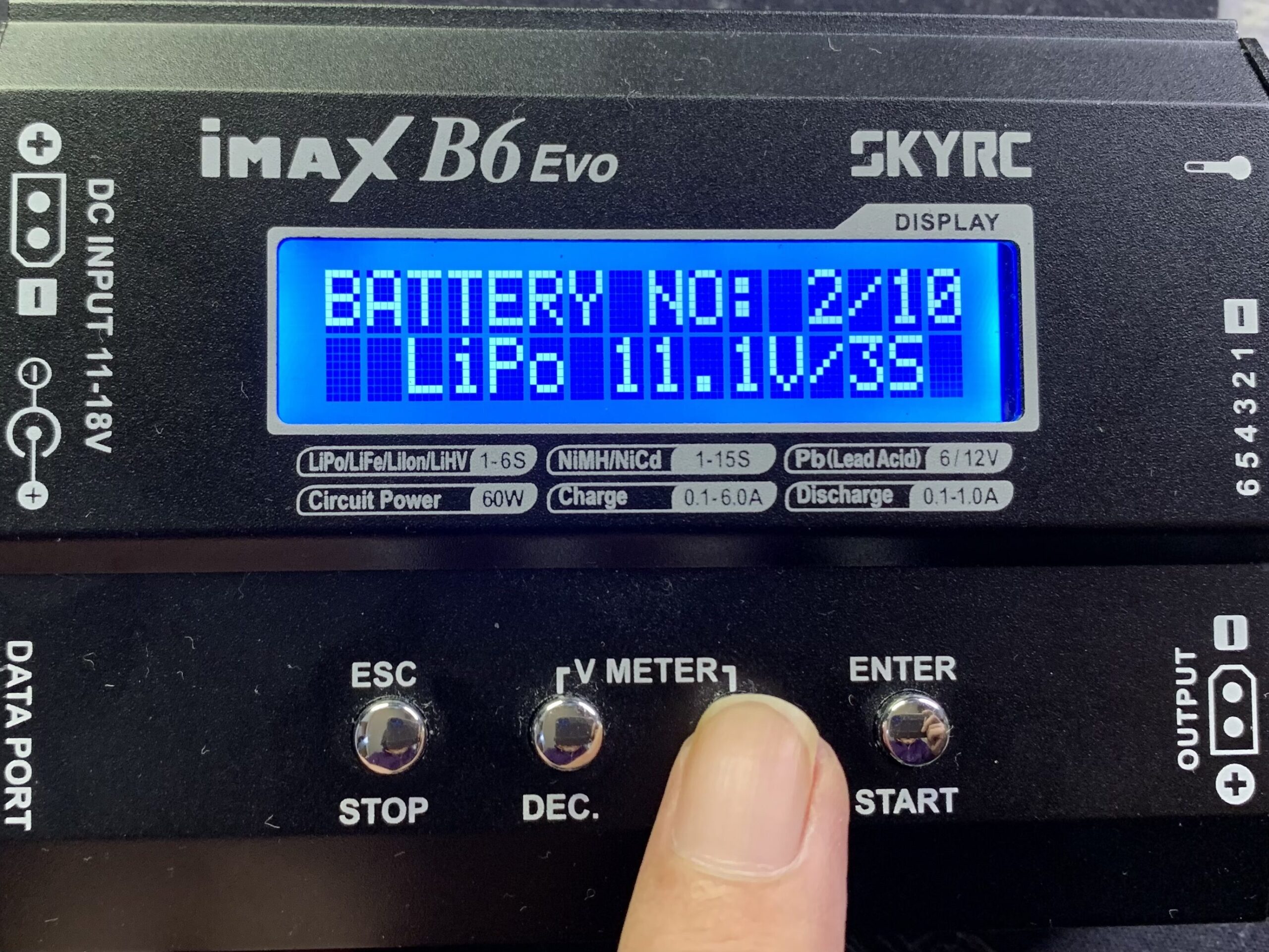 SKYRC iMAX B6 EVO リポバッテリー11.1V充電モード