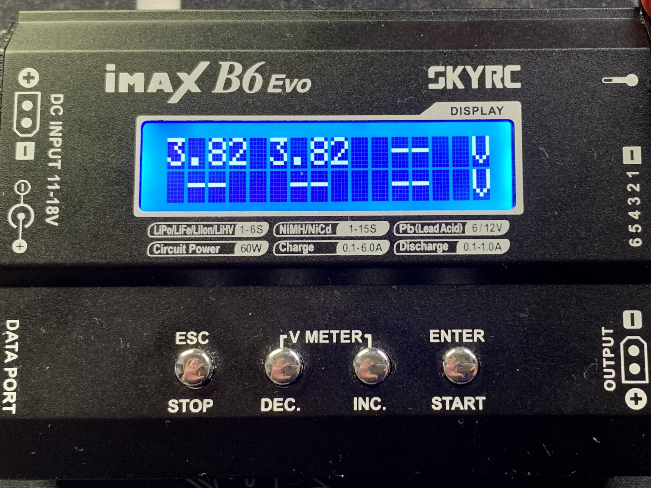SKYRC iMAX B6 EVO ストレージモード　完了時の各セル電圧