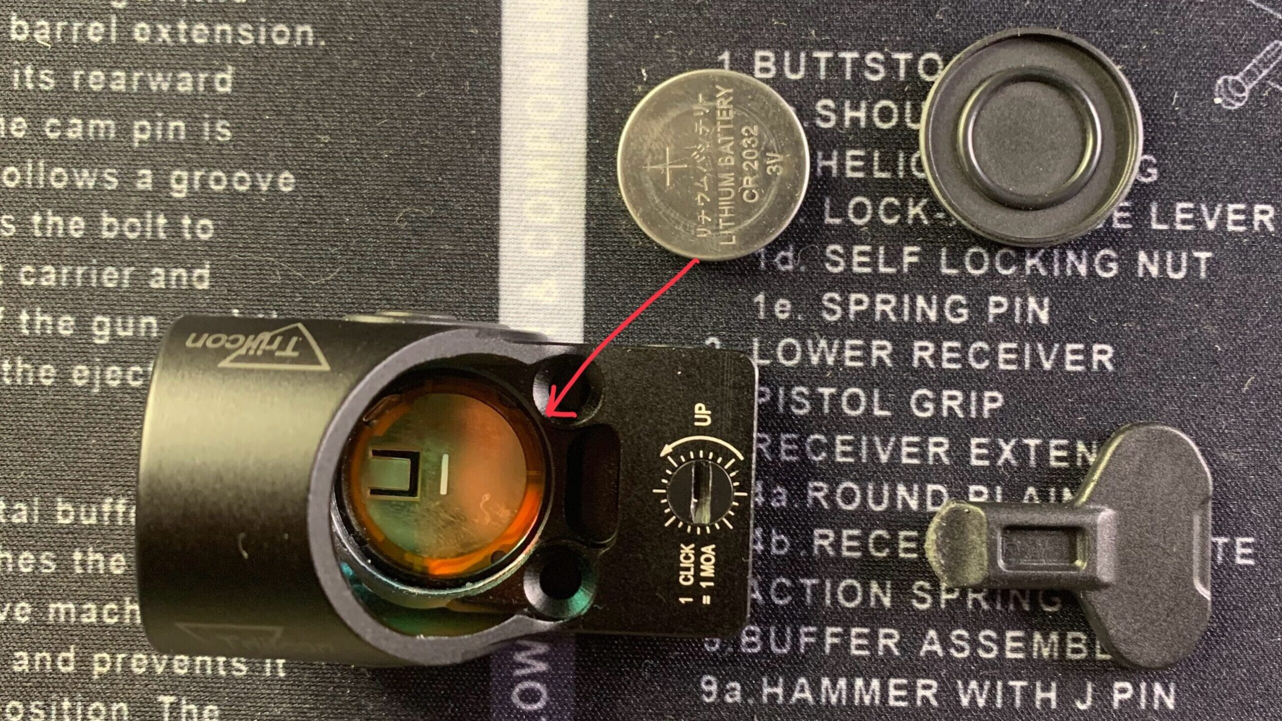 SOTAC trijicon SRO ドットサイト　電池