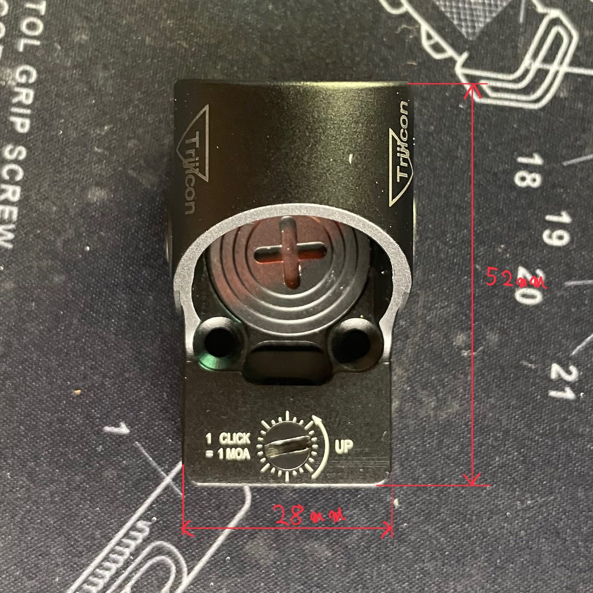 SOTAC trijicon SRO ドットサイト　寸法