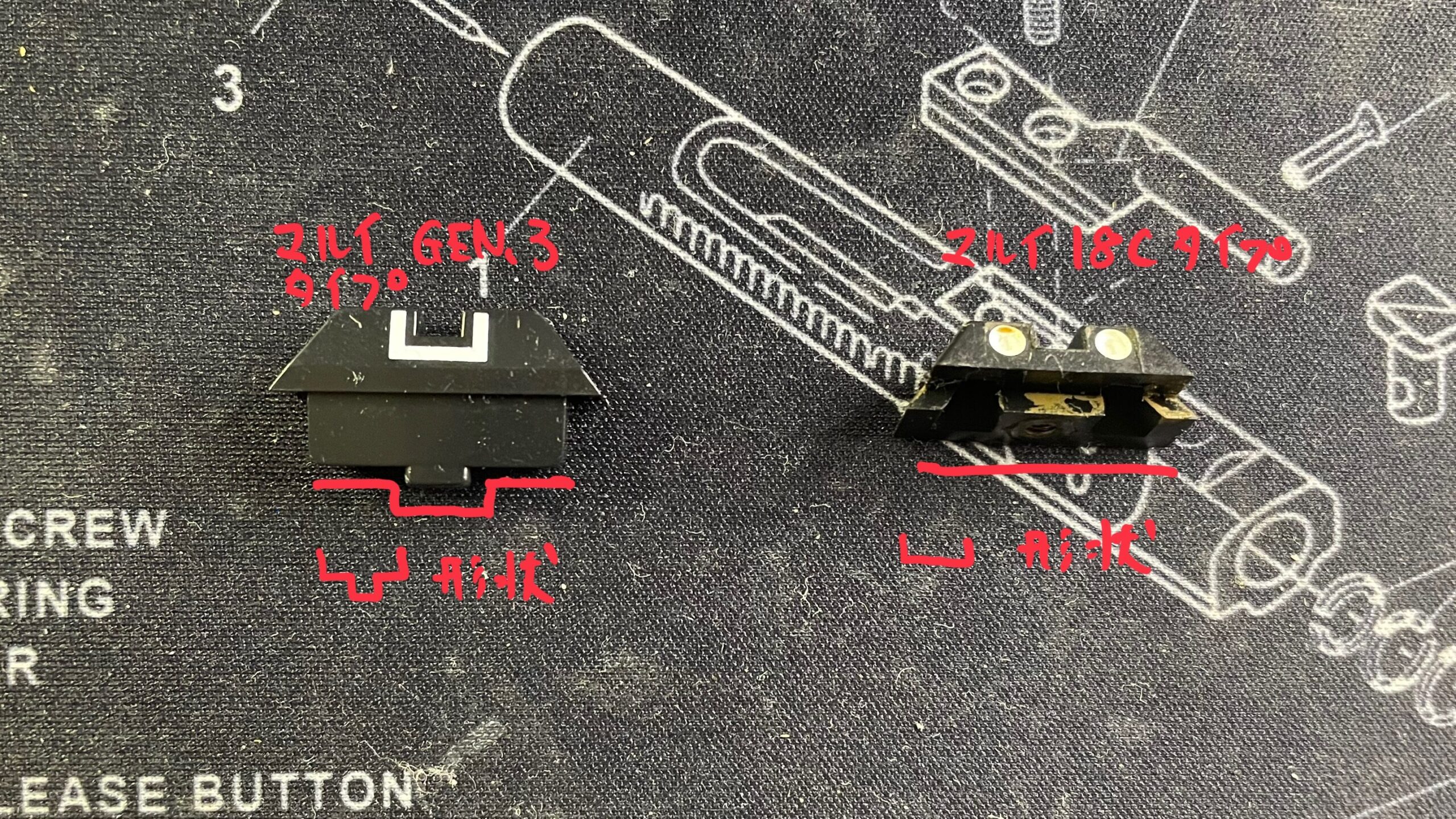SOTAC trijicon SRO ドットサイト　グロックのグロックのサイトの形状の種類