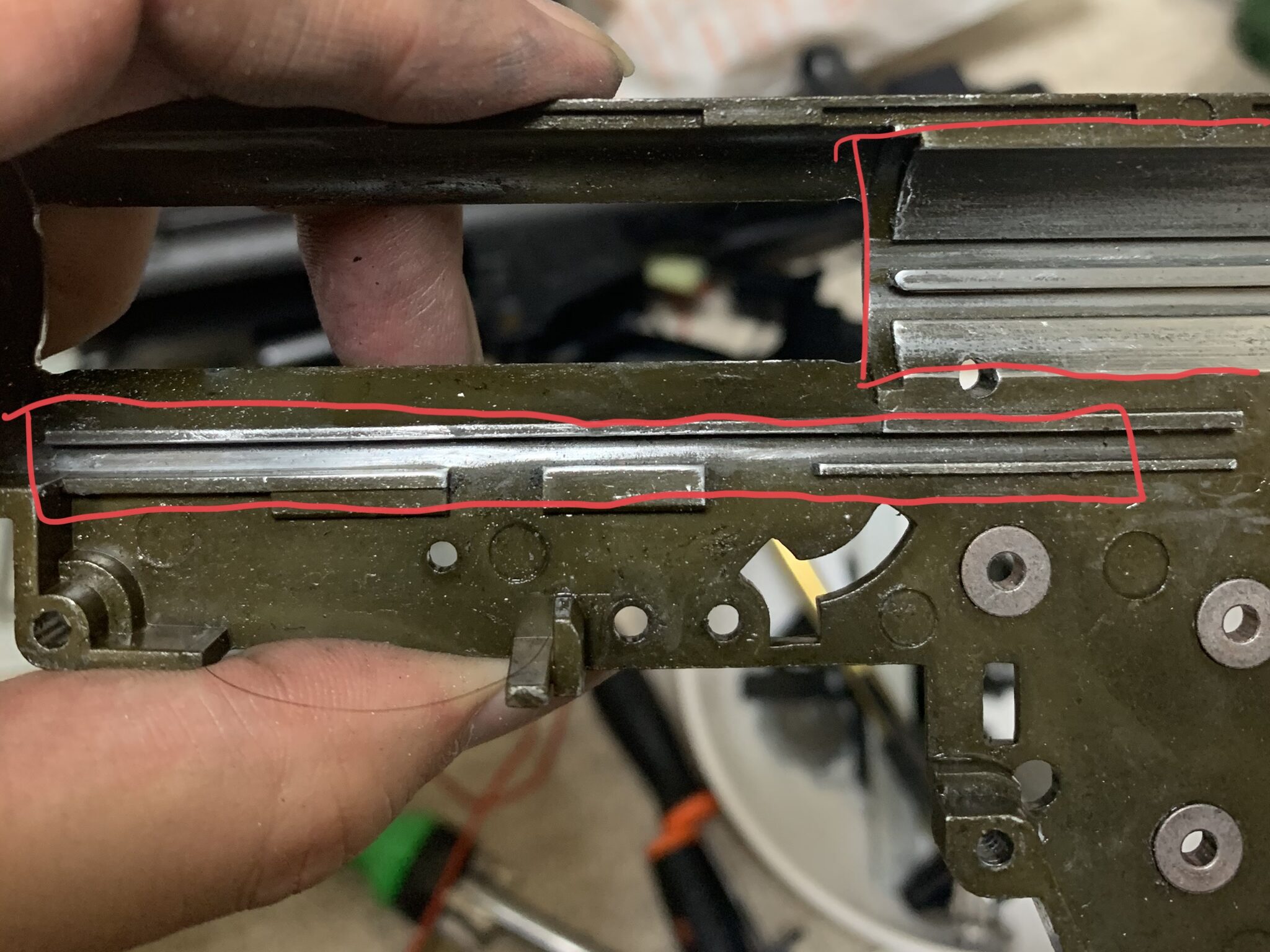 東京マルイ　MP5K HC メカボックス　右側ケース　研磨2