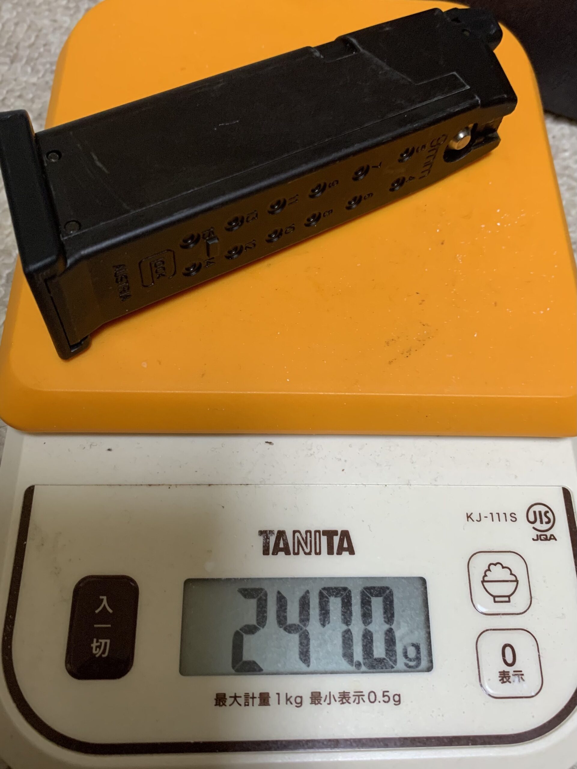 東京マルイ　グロック19 GEN3 マガジン重量　ガス無し