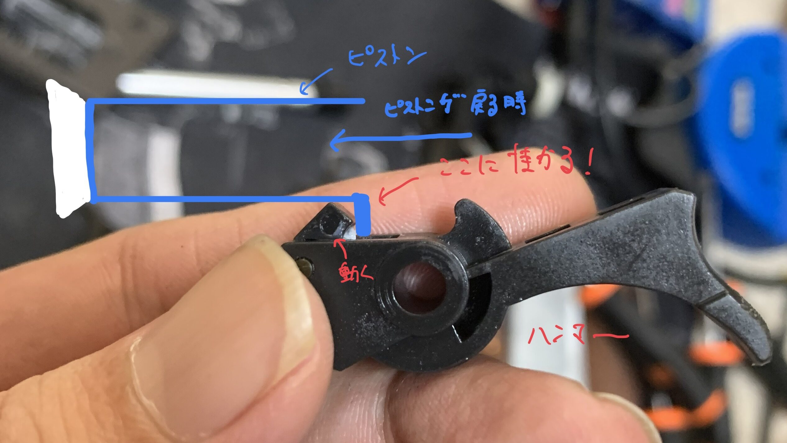 東京マルイ　コルトM1911ガバメント　HG ハンマーのラチェットの動き