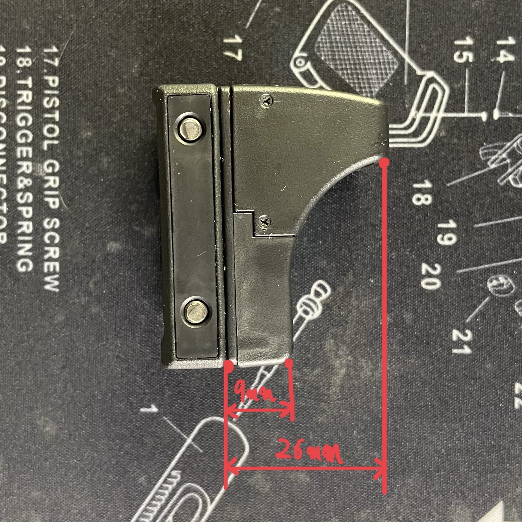 東京マルイ　マイクロプロサイト　側面寸法