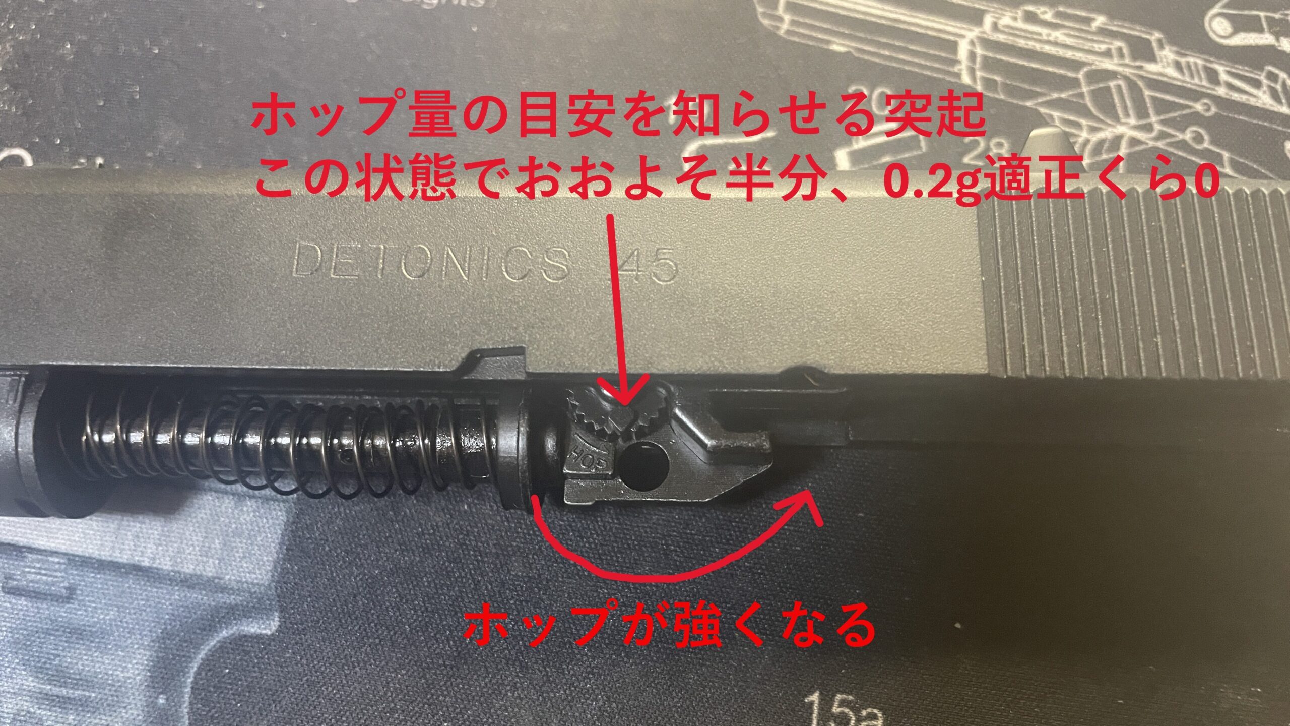 東京マルイ　デトニクス.45 コンバットマスター　ホップ調整方法