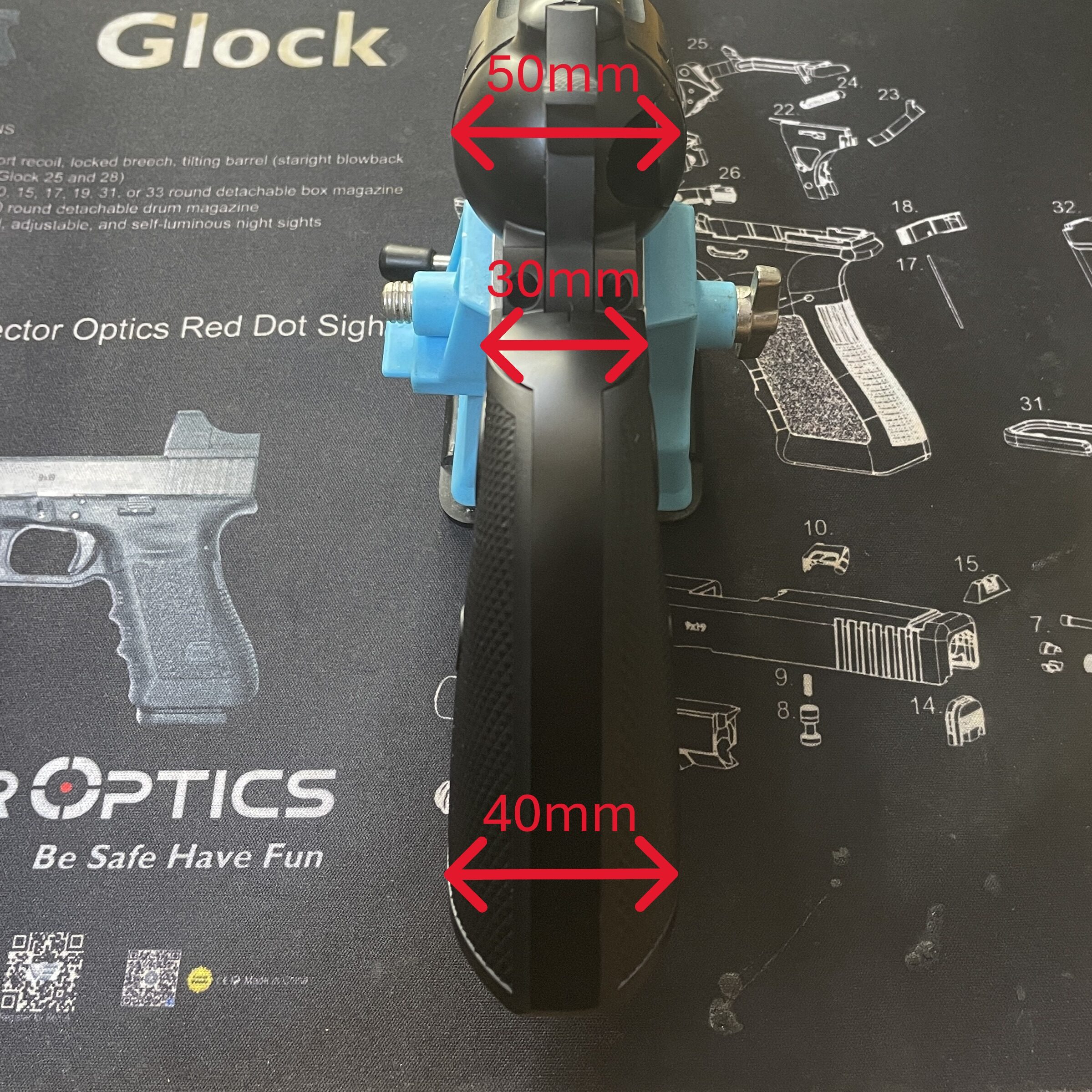 東京マルイ　SAA.45 アーティラリー　背面寸法