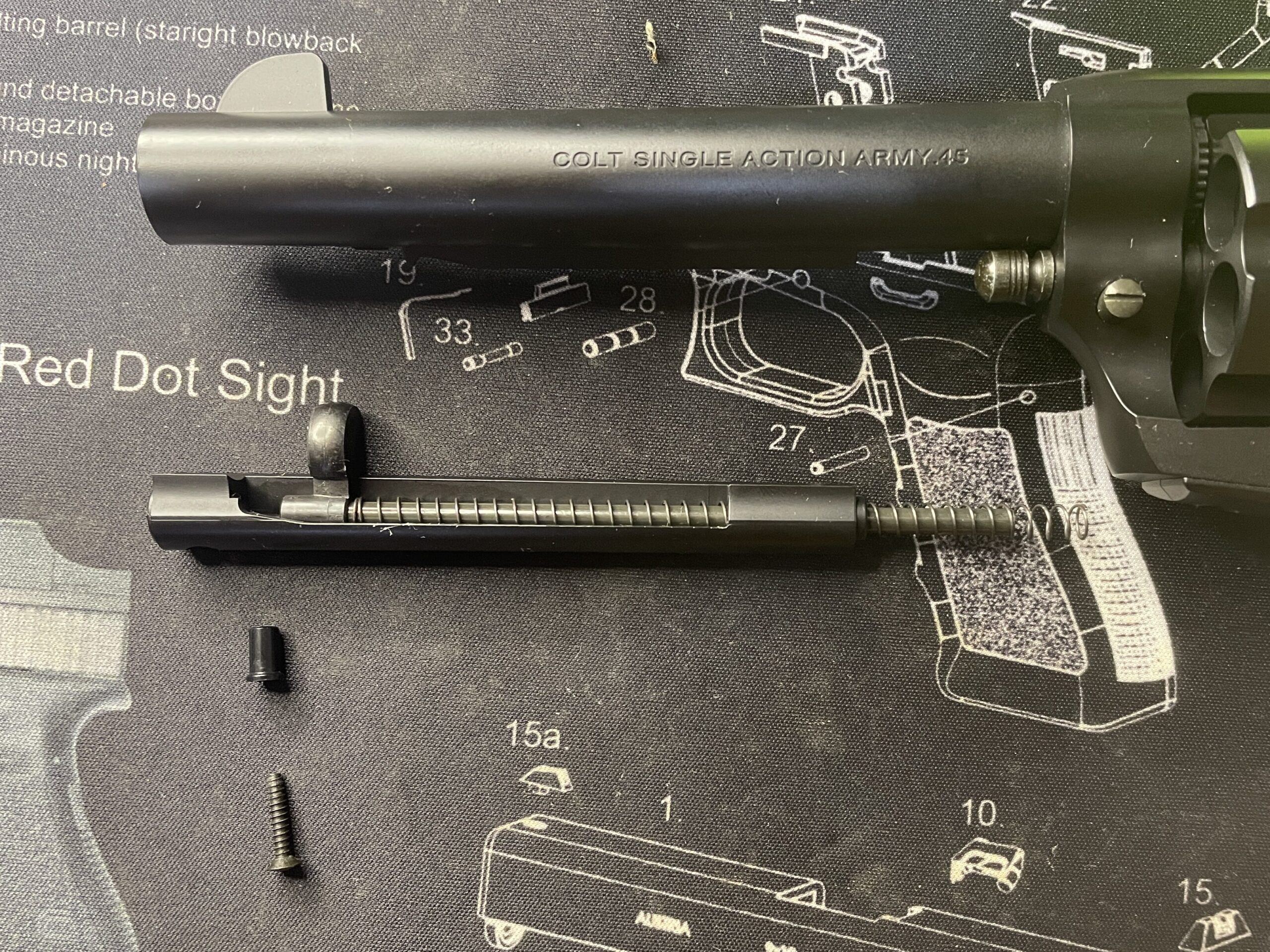 東京マルイ　SAA.45 アーティラリー　取り外したイジェクションロッド