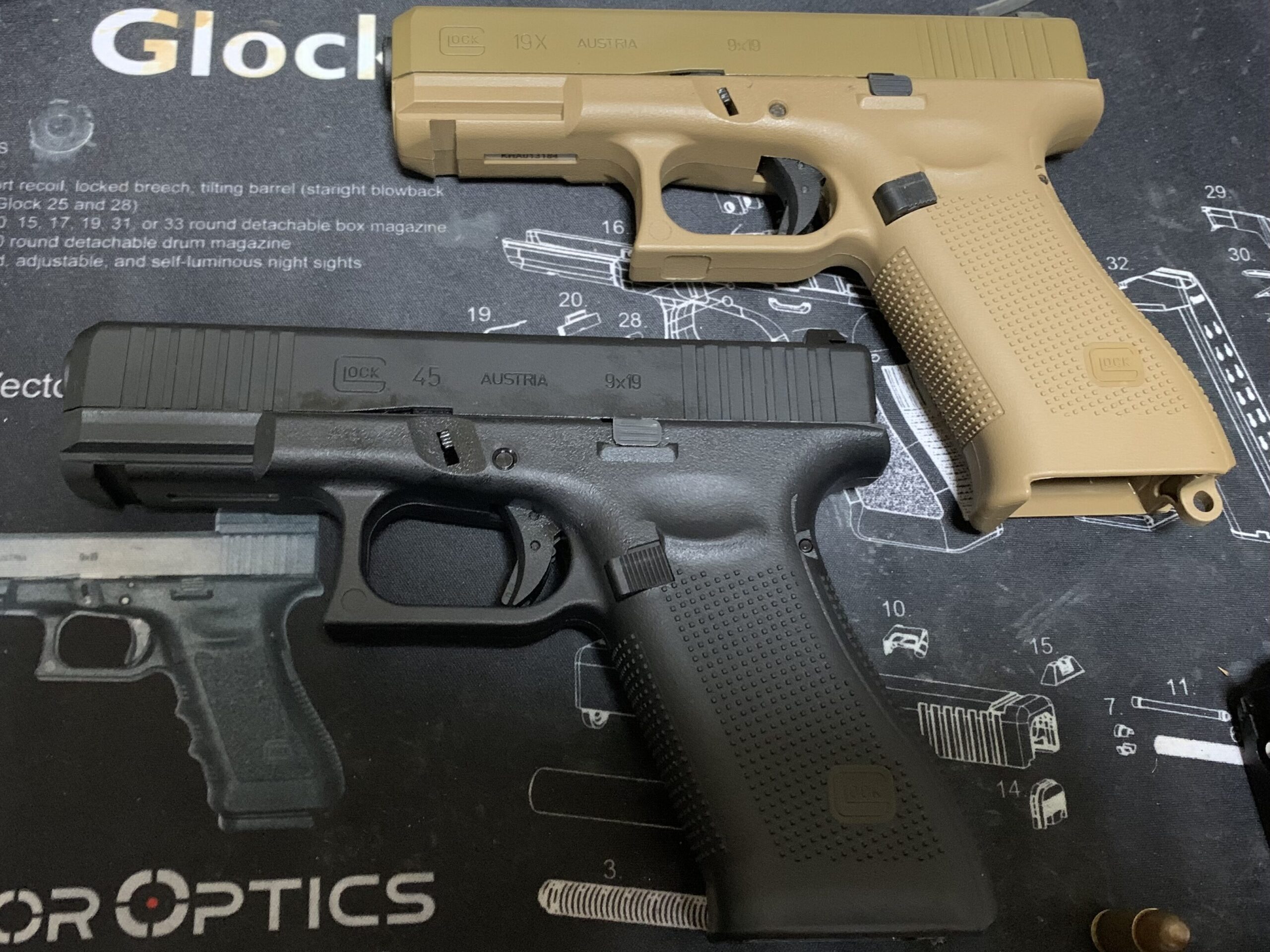 UMAREX/VFC G45 グロック19Xとの比較　左側